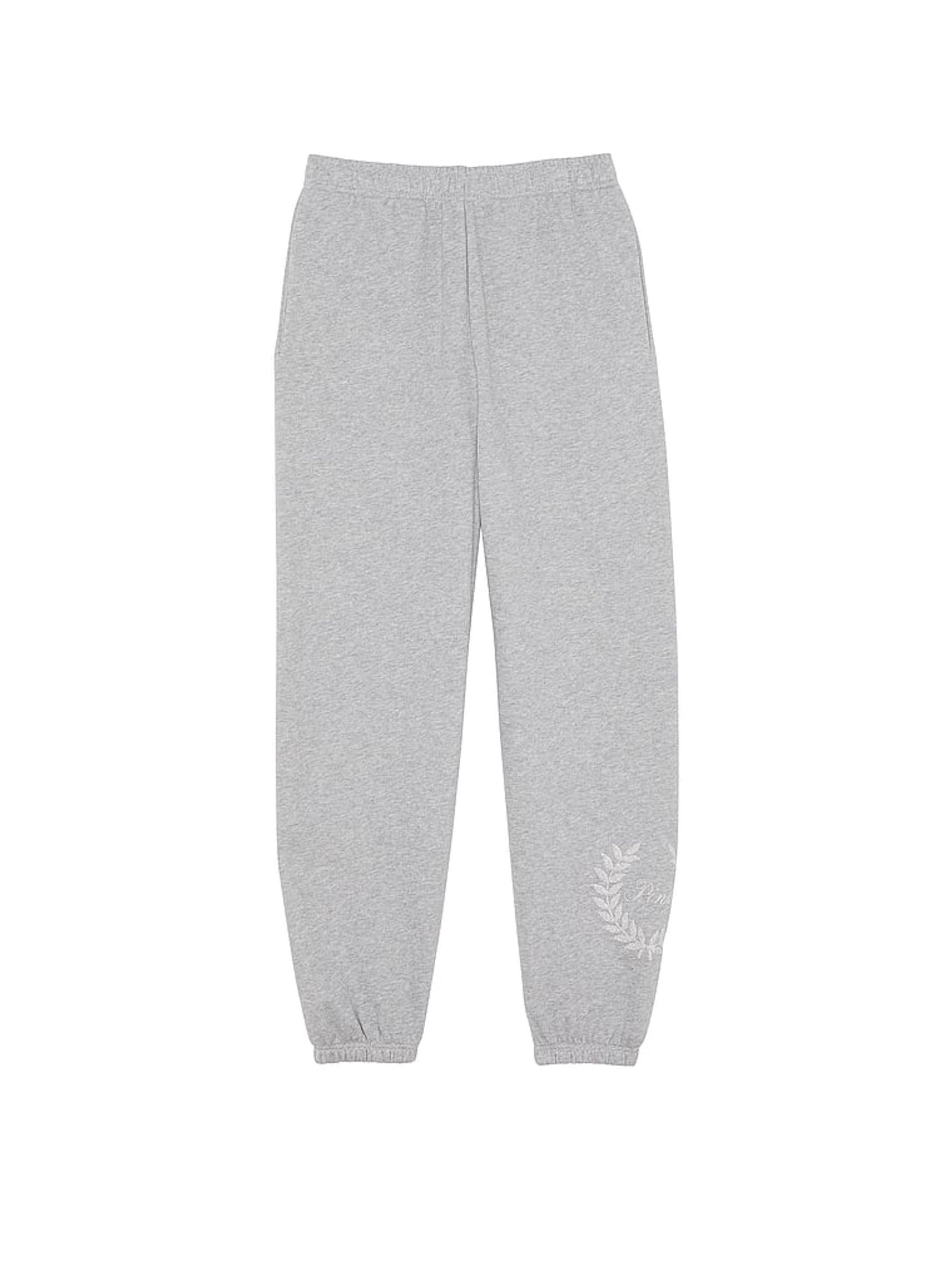 Grey Heather Cuffed Diamante Fleece Joggers - Image 3 of 3