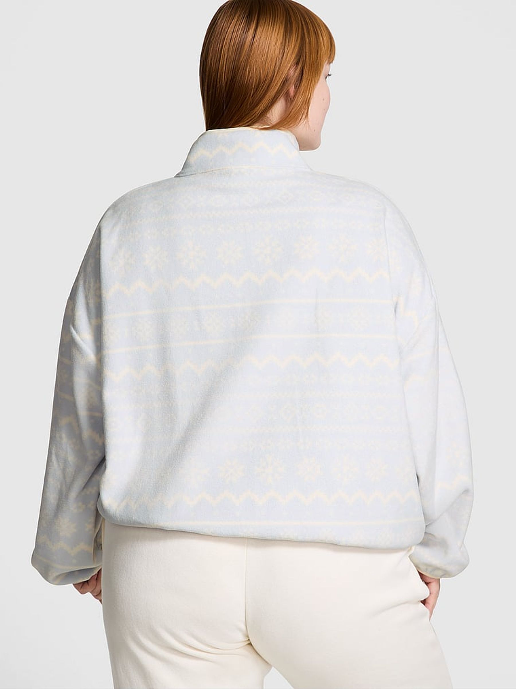 Hydrangea Blue Half Zip Fleece Sweatshirt - Image 2 of 3