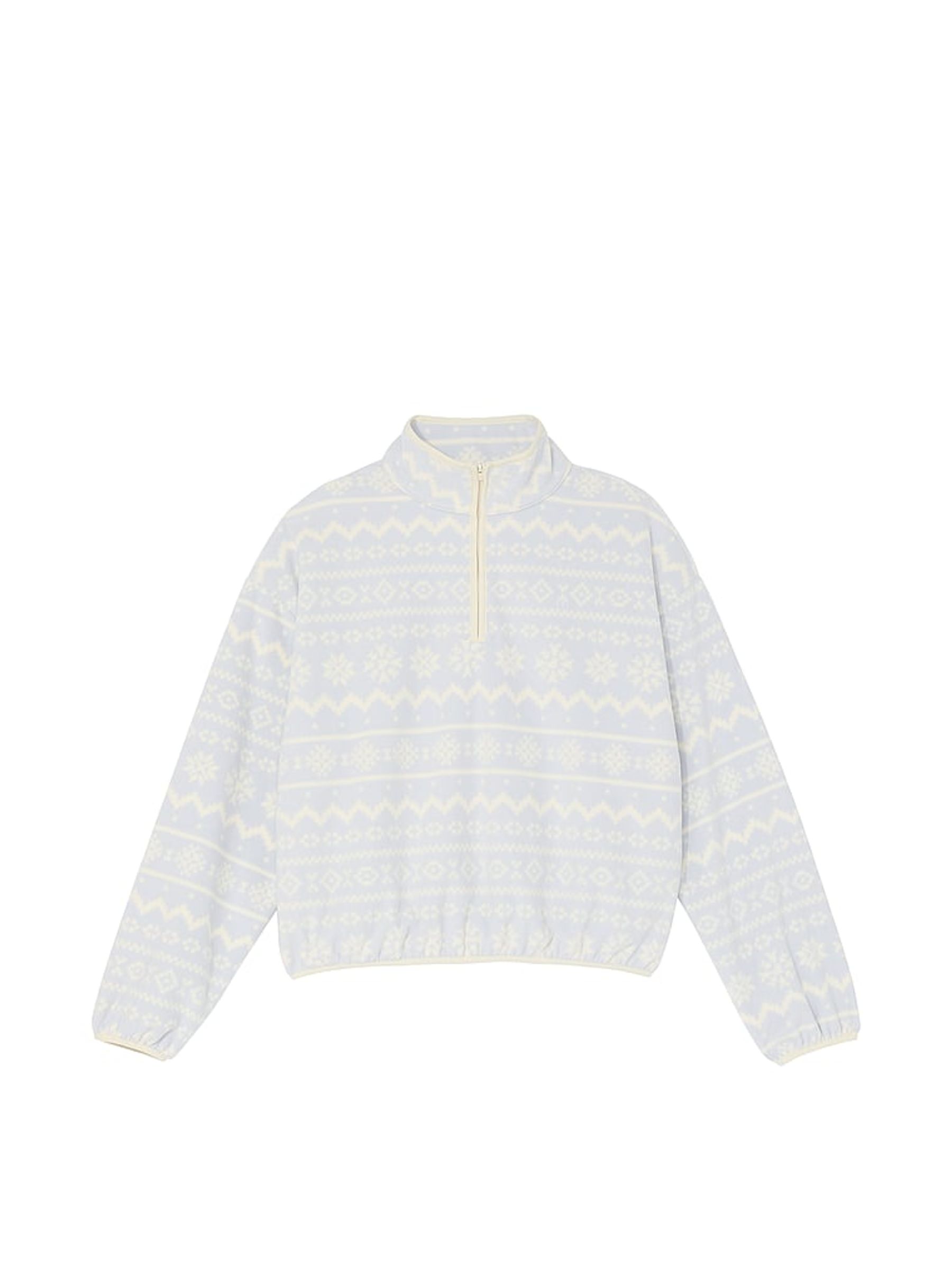 Hydrangea Blue Half Zip Fleece Sweatshirt - Image 3 of 3