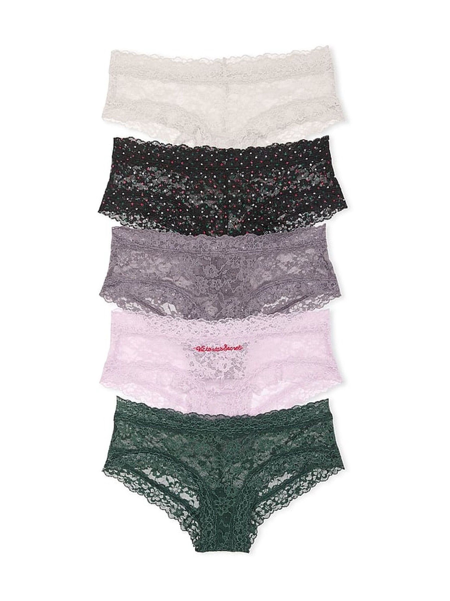 White/Black/Grey/Purple/Green Cheeky 5 Pack Knickers - Image 1 of 3