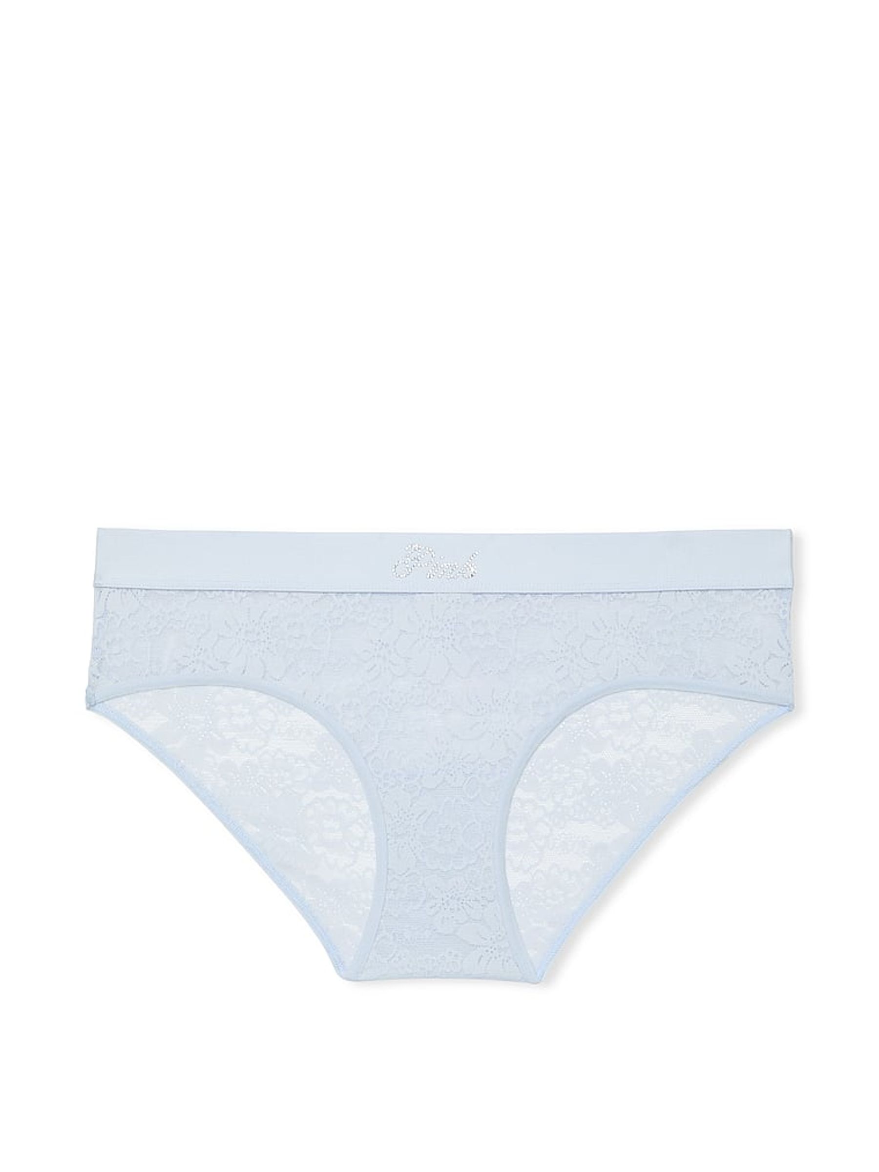 Hydrangea Blue Diamante Hipster Floral Lace Knickers - Image 3 of 3