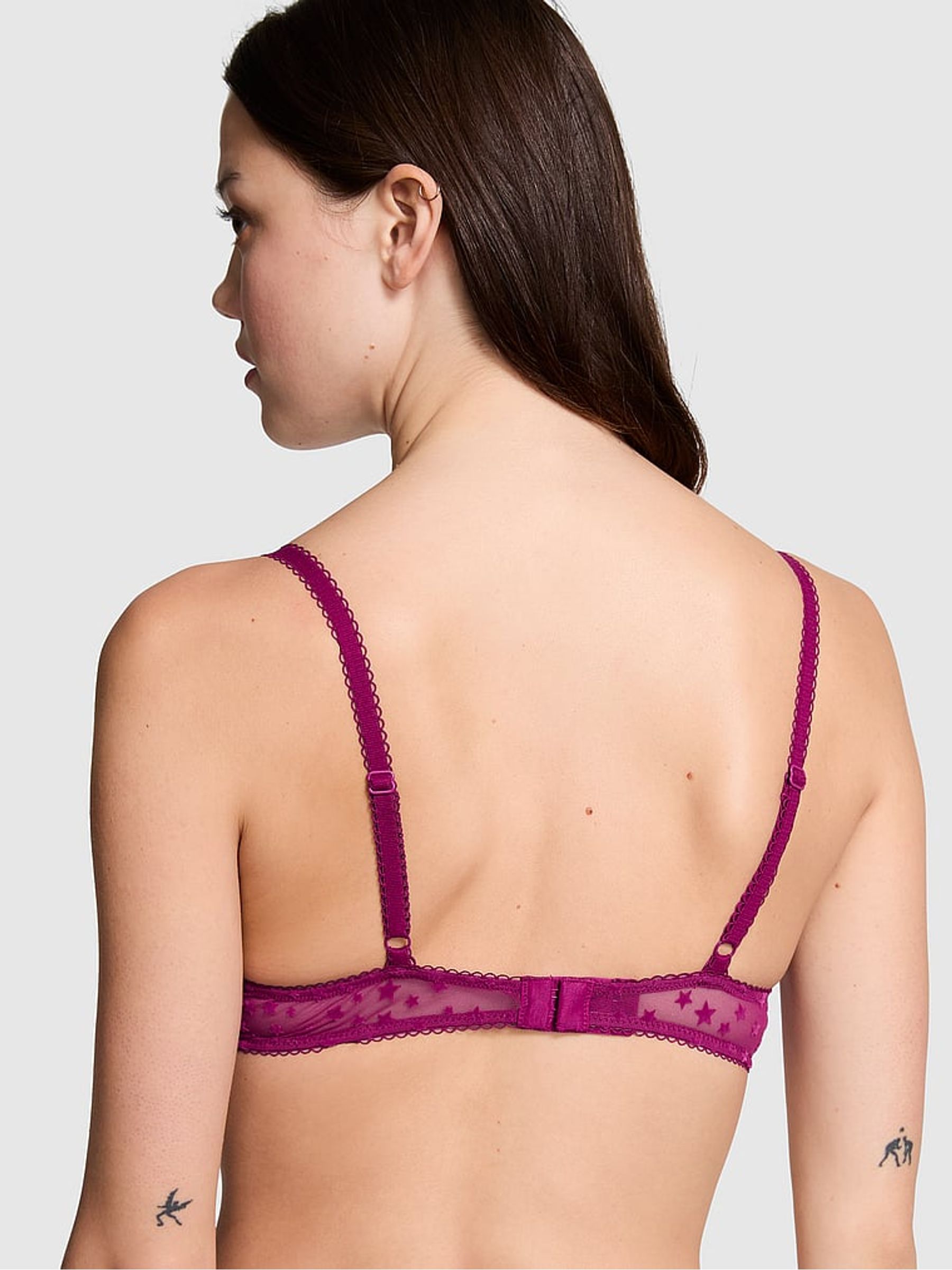 Thriller Purple Plunge Star Chaser Lace Unlined Bra - Image 2 of 3