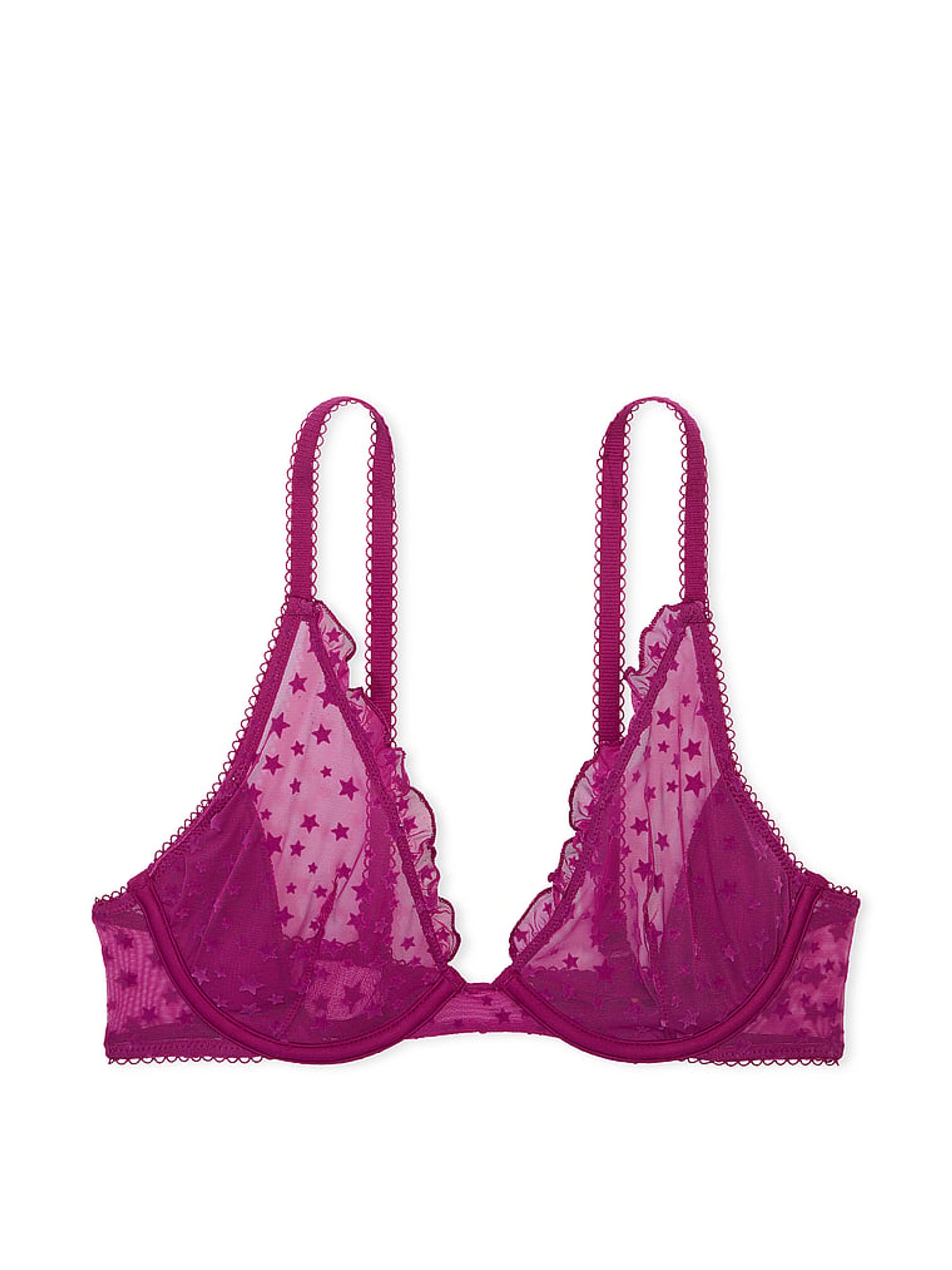 Thriller Purple Plunge Star Chaser Lace Unlined Bra - Image 3 of 3
