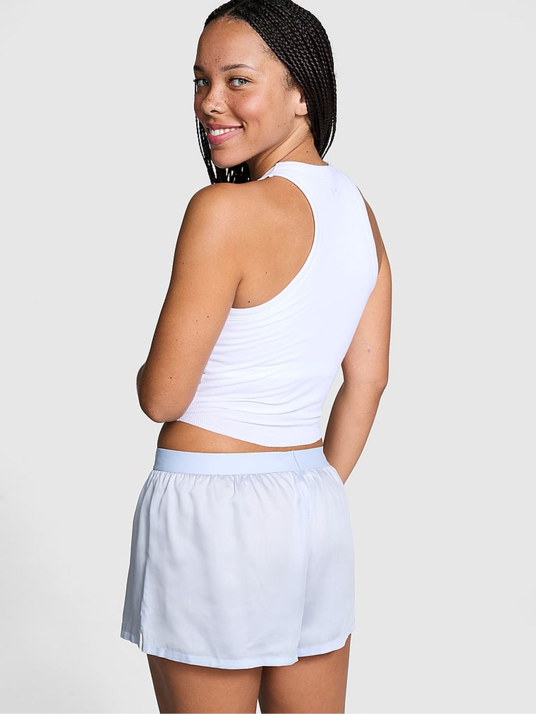 Hydrangea Blue Diamante Pyjama Shorts - Image 2 of 3