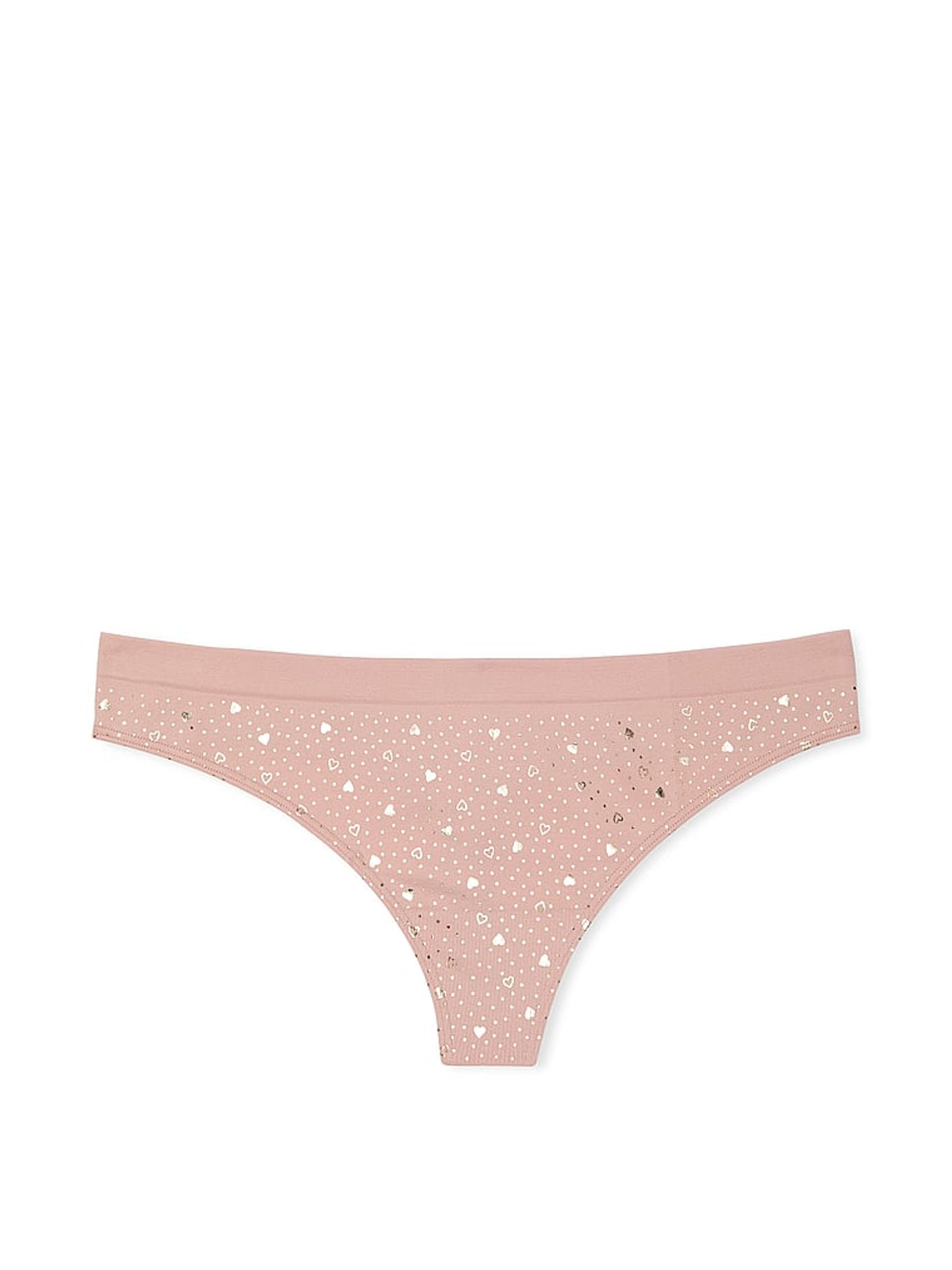 Pink Zinc Heart Foil Nude Thong Knickers - Image 3 of 3