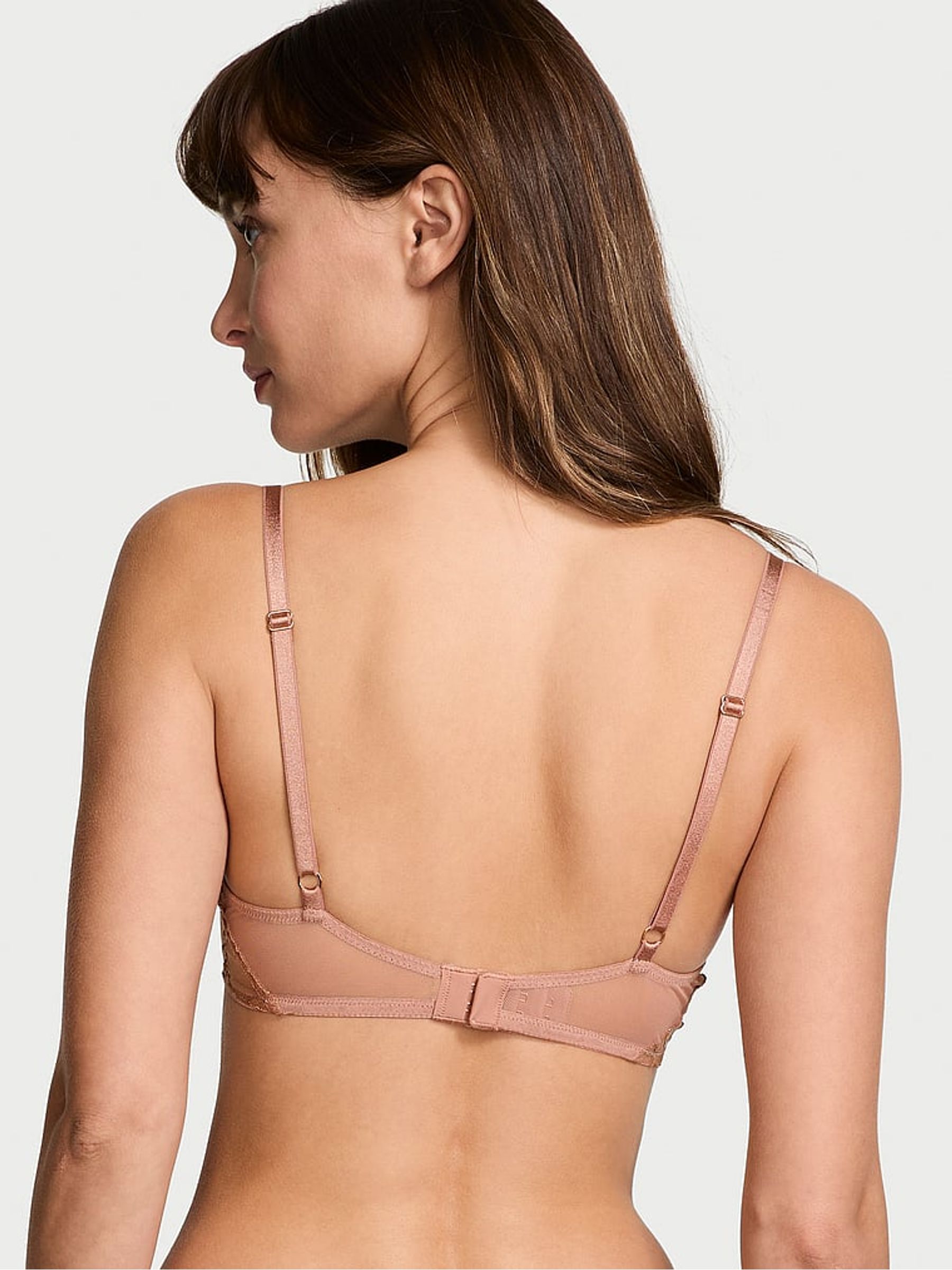 Rose Gold Unlined Demi Star Embroidery Bra - Image 2 of 5