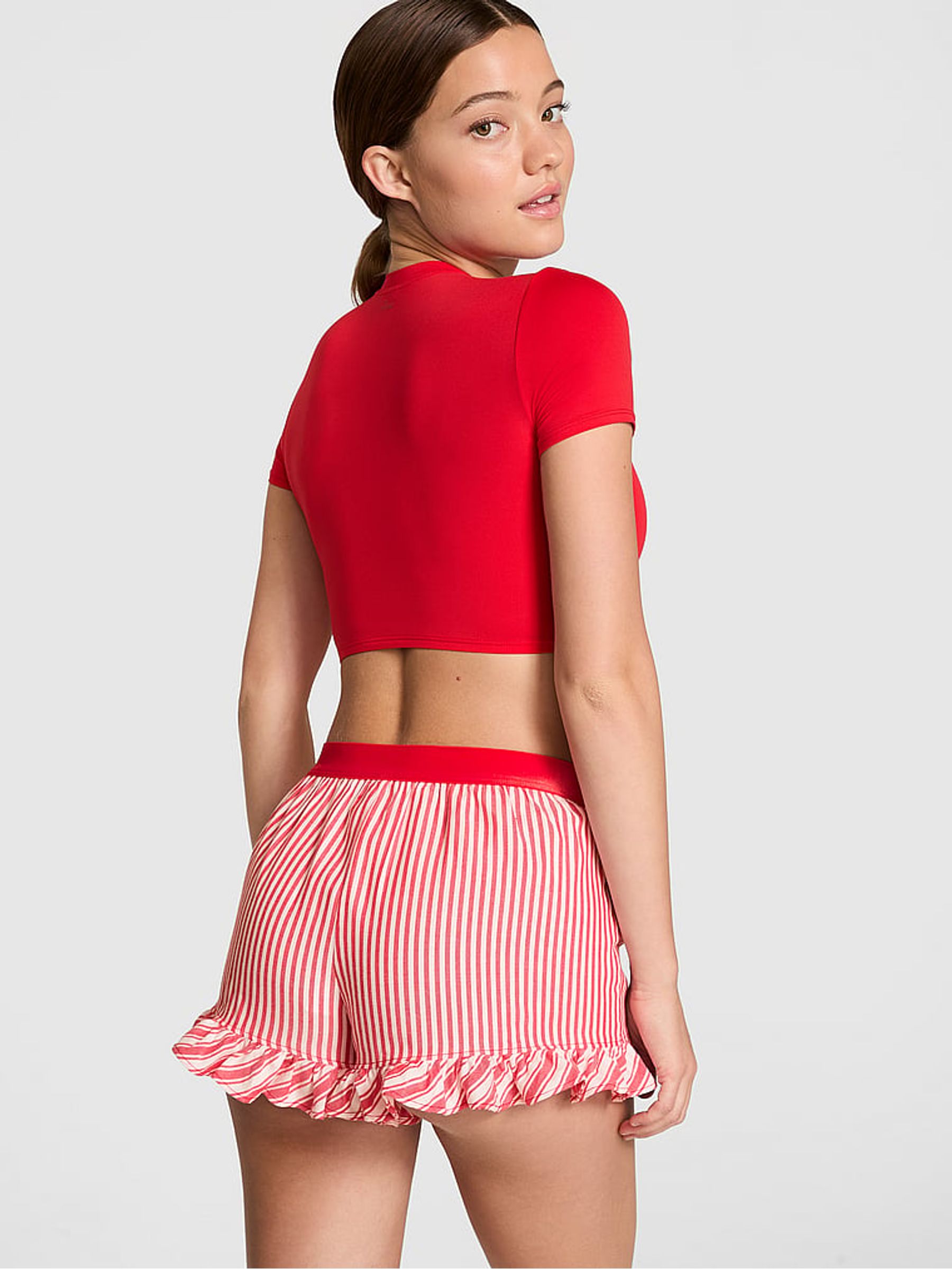 Vermillion Red Stripe Short Pyjama Bottoms - Image 2 of 4