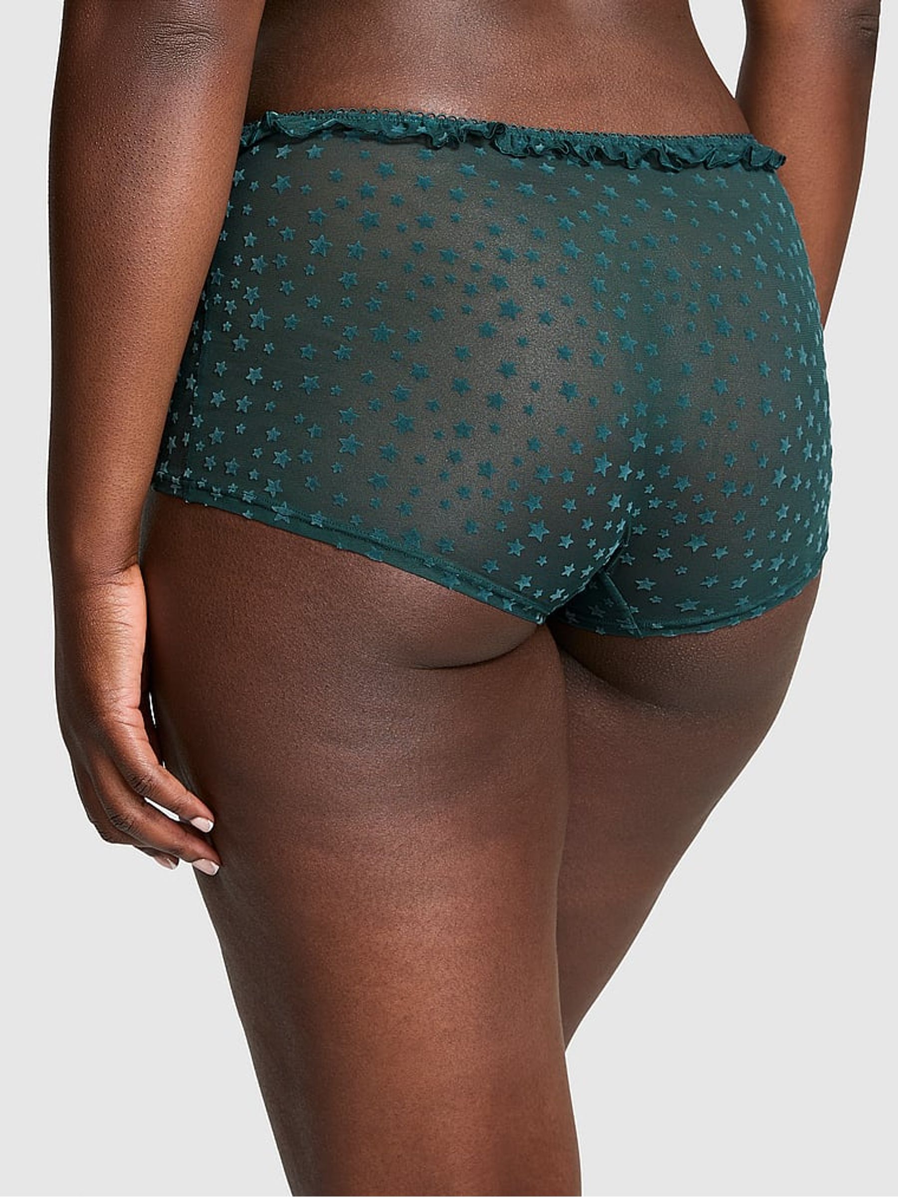 Deep Forest Green Short Star Chaser Lace Knickers - Image 2 of 3