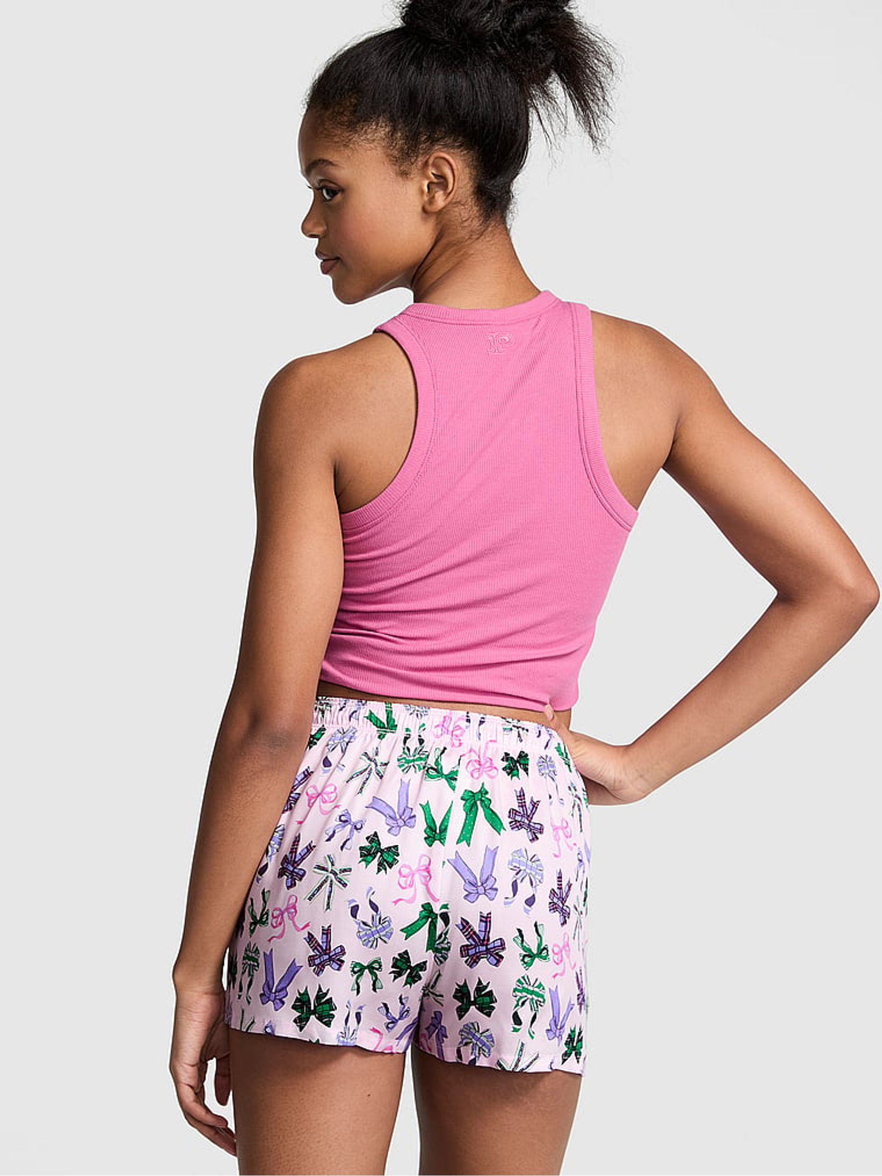 Pink Tulip Bows Short Pyjama Bottoms - Image 2 of 3