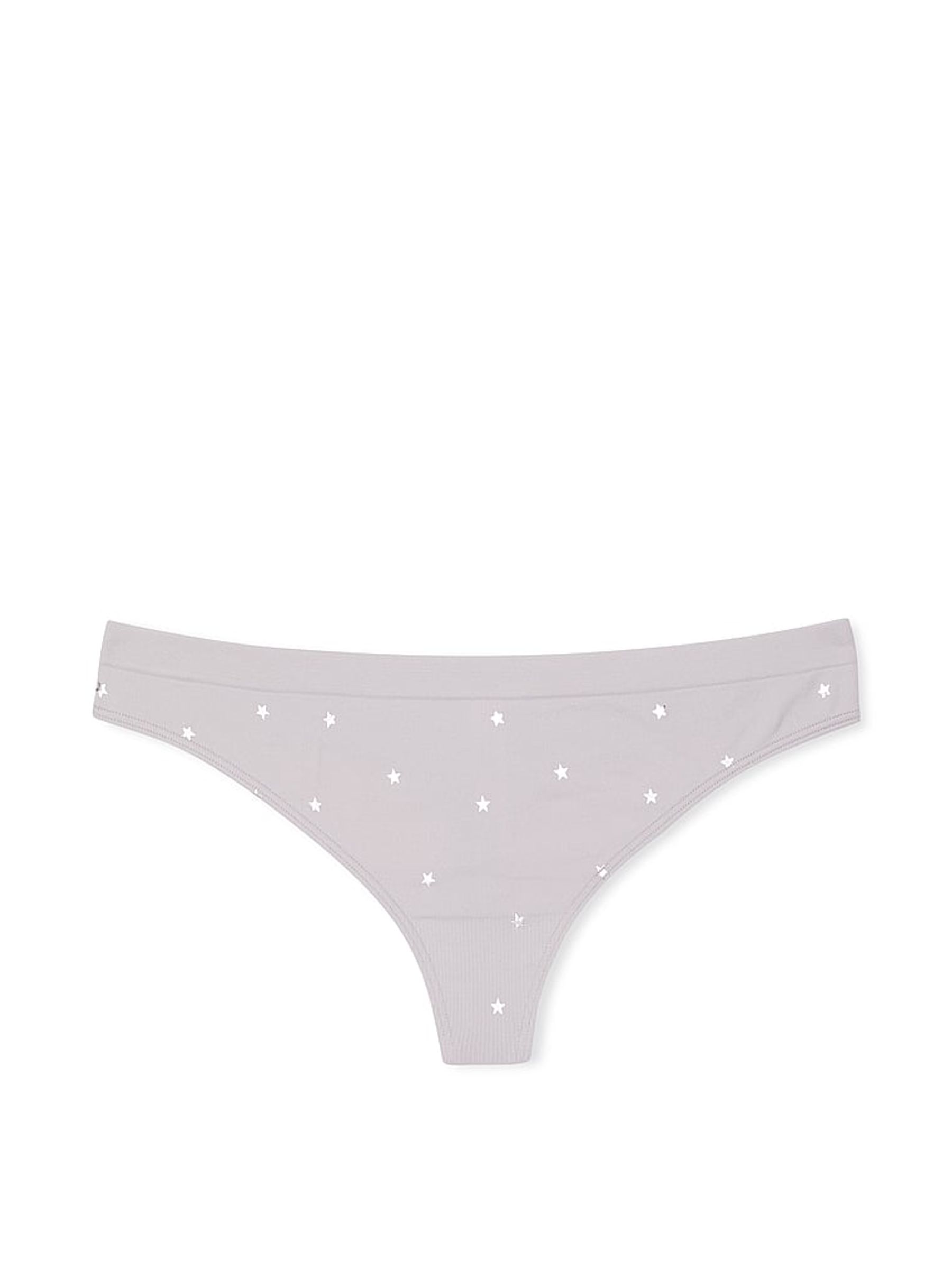 Silver Pearl Grey Stars Thong Knickers - Image 3 of 3