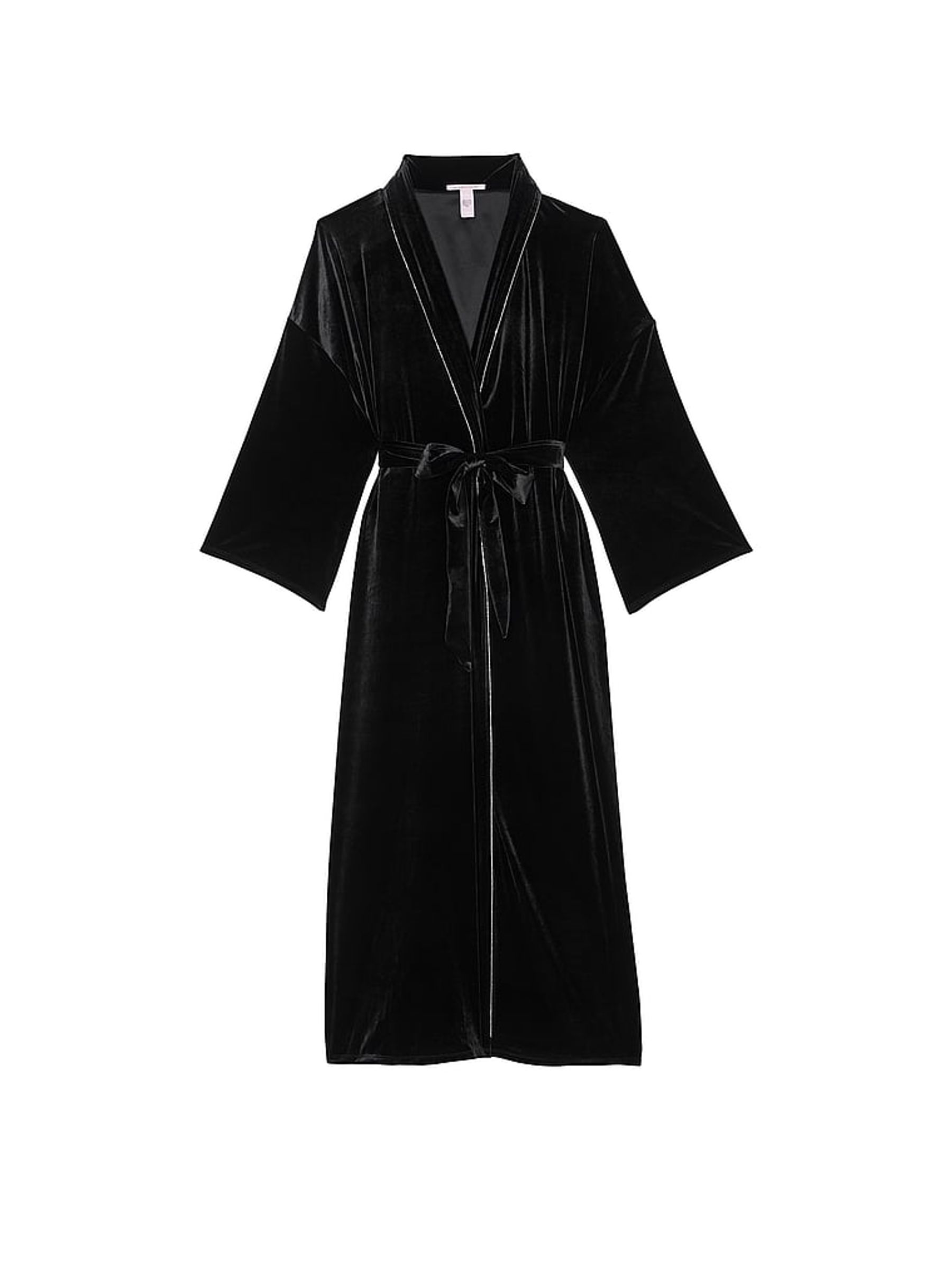 Black Star Embroidery Velvet Long Robe - Image 3 of 4