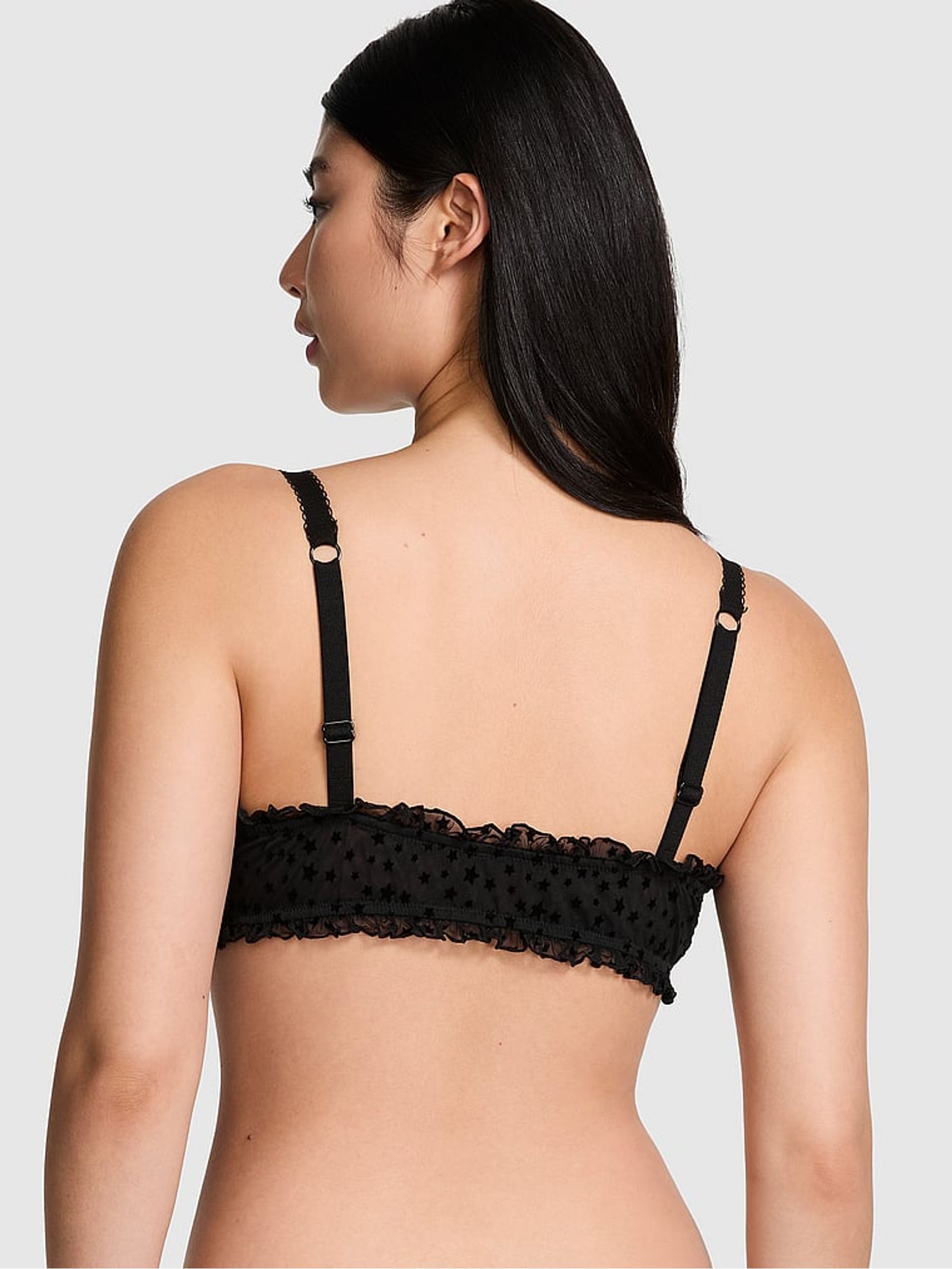 Black Bralette Star Chaser Lace Unlined Bra - Image 2 of 3