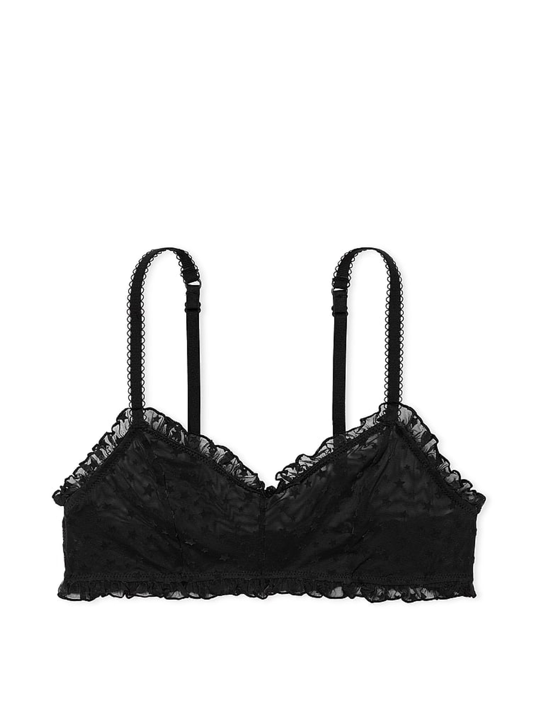 Black Bralette Star Chaser Lace Unlined Bra - Image 3 of 3
