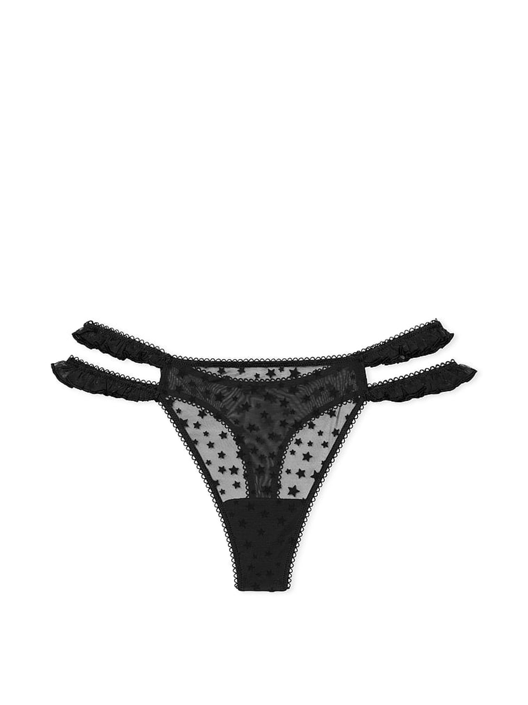 Black Thong Star Chaser Lace Knickers - Image 3 of 3
