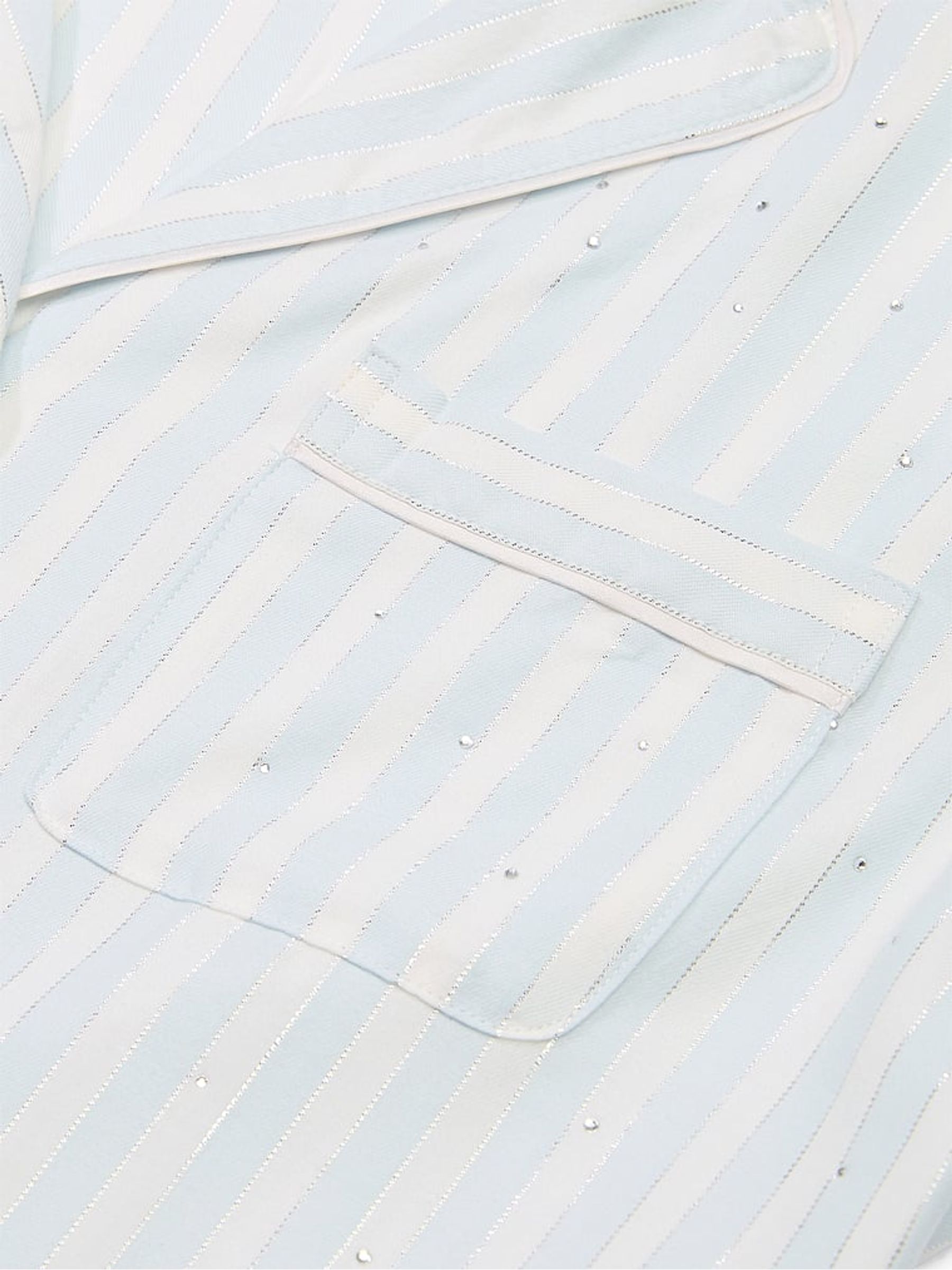 Soft Sky Stripe Blue Flannel Long Pyjama Set - Image 4 of 4
