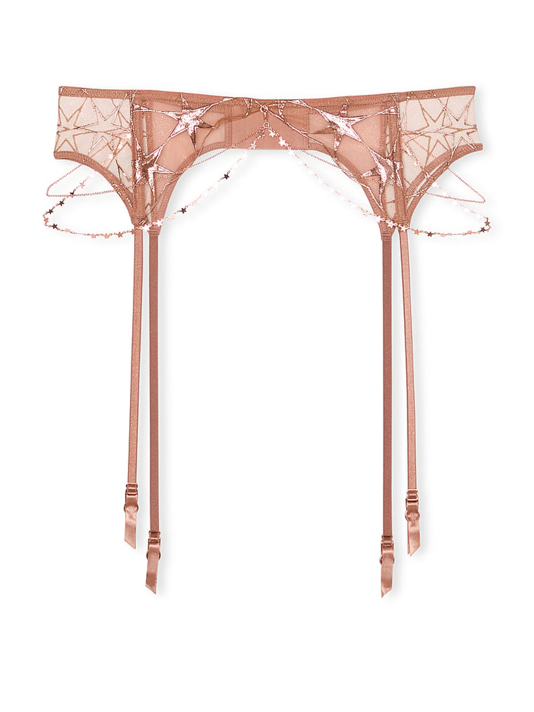Rose Gold Star Embroidery Suspenders - Image 1 of 1