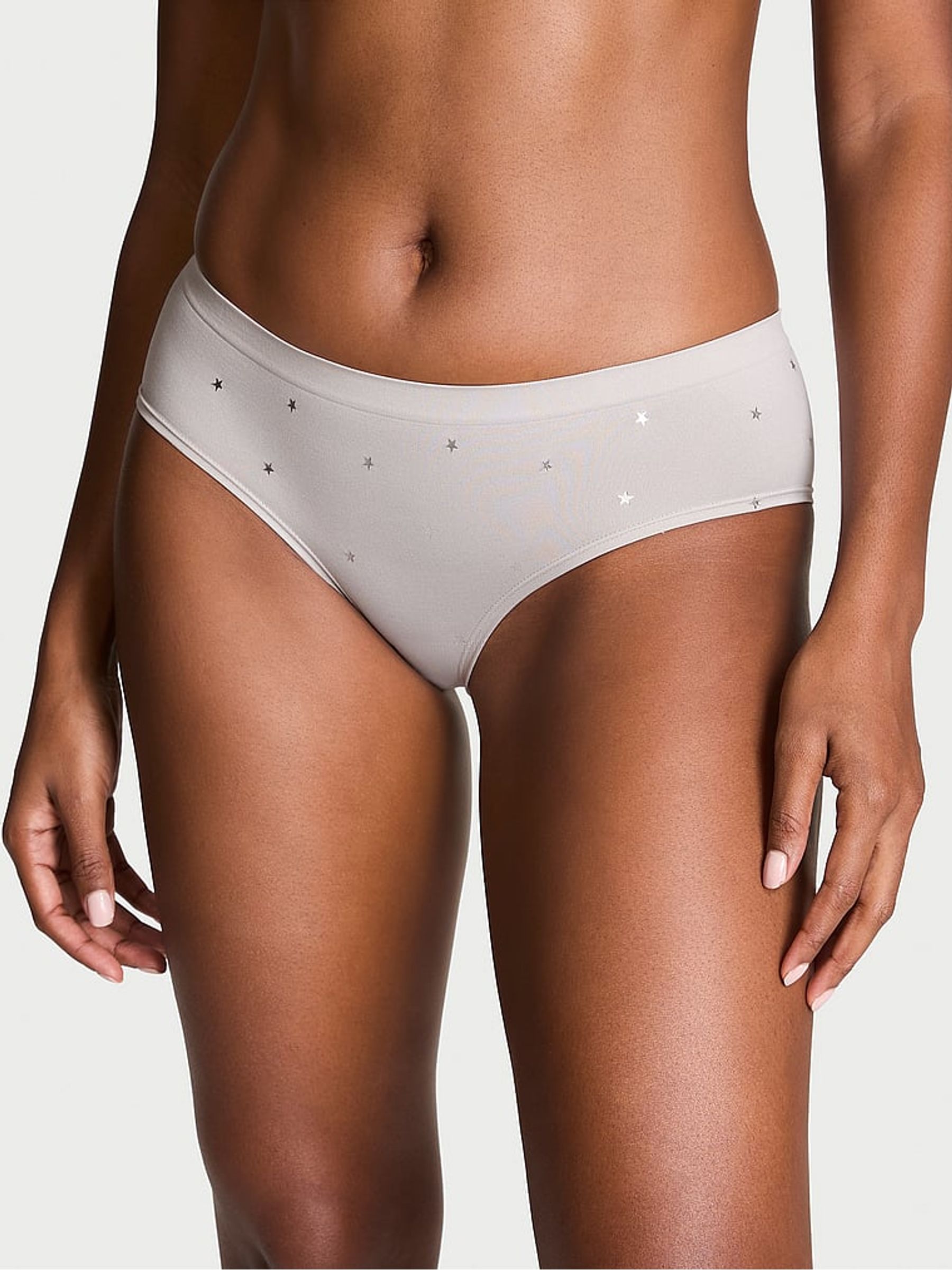 Silver Pearl Grey Stars Hipster Knickers - Image 1 of 3