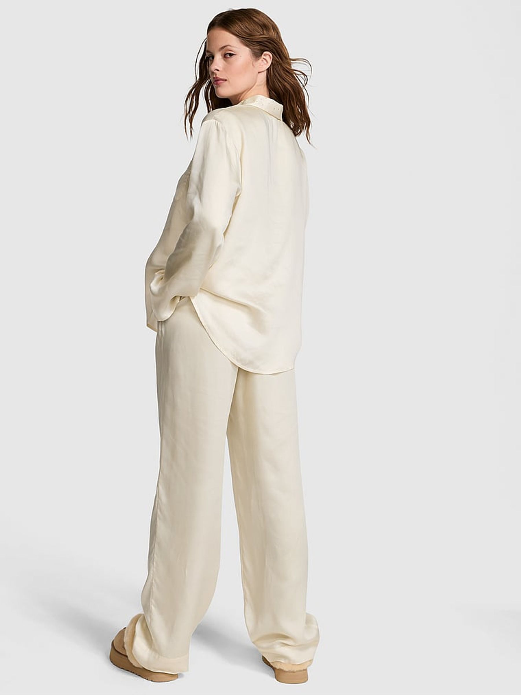 Creamer White Diamante Long Pyjama Set | Victoria's Secret UK