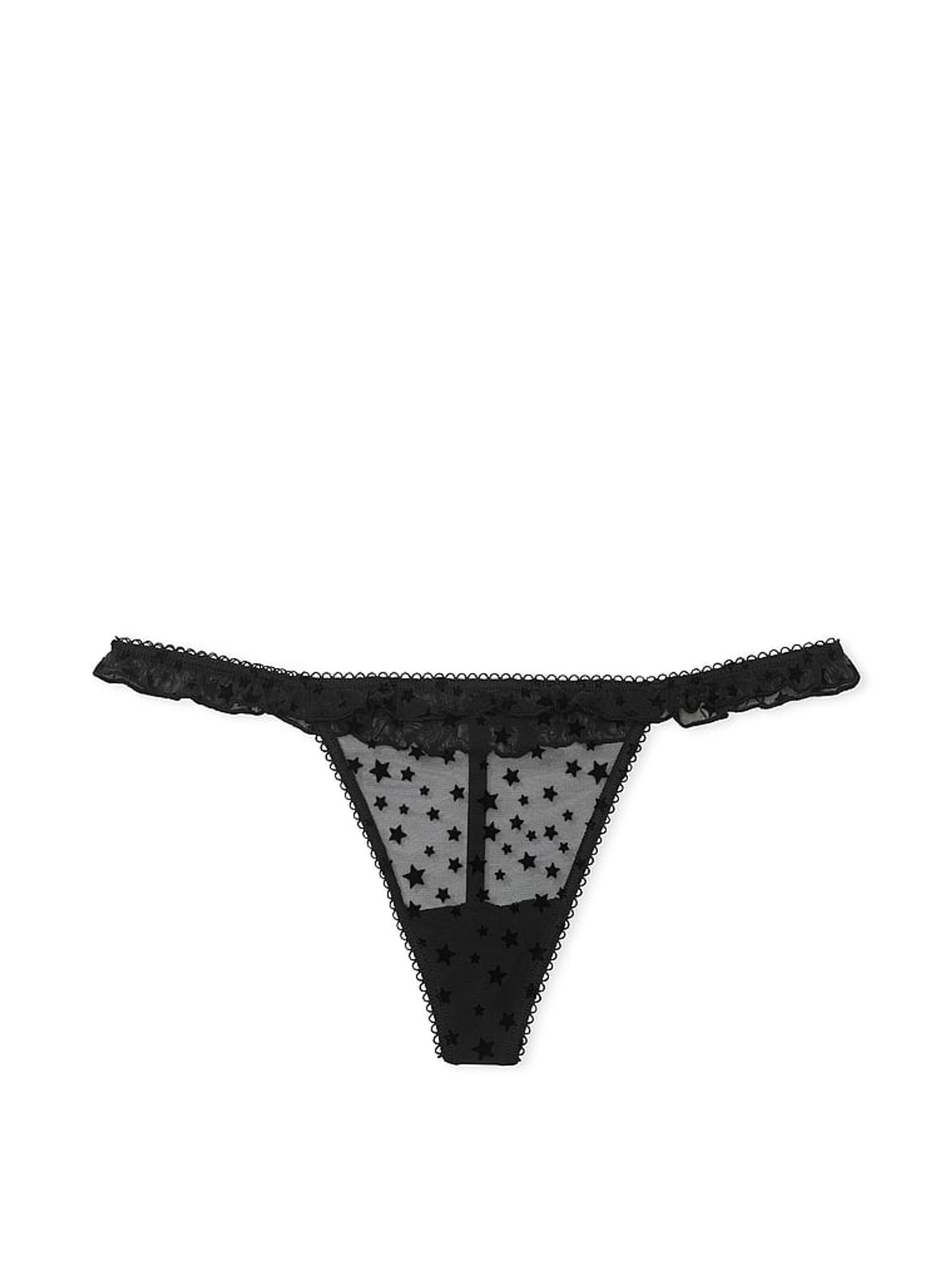Black G String Star Chaser Lace Knickers - Image 3 of 3