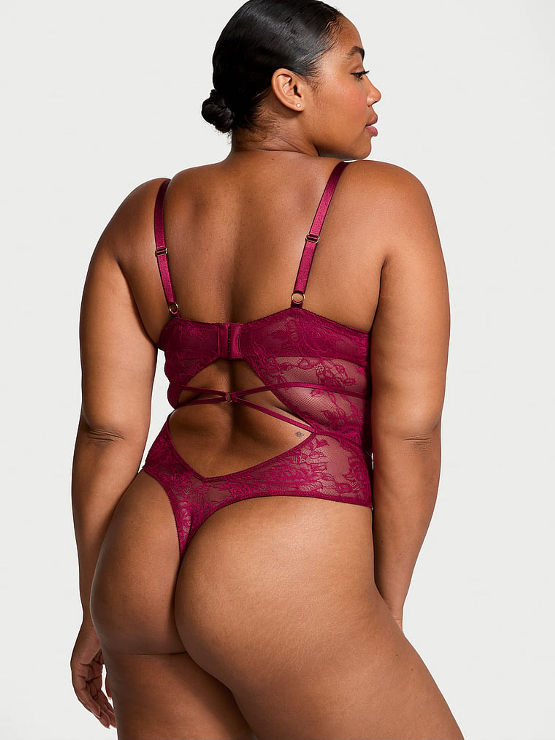Campari Red Rose Lace Bodysuit - Image 2 of 3