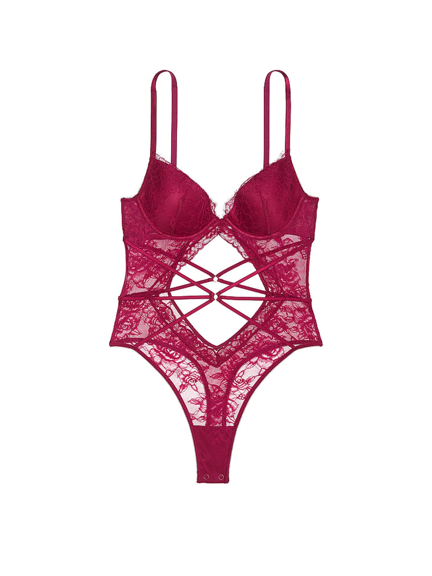 Campari Red Rose Lace Bodysuit - Image 3 of 3