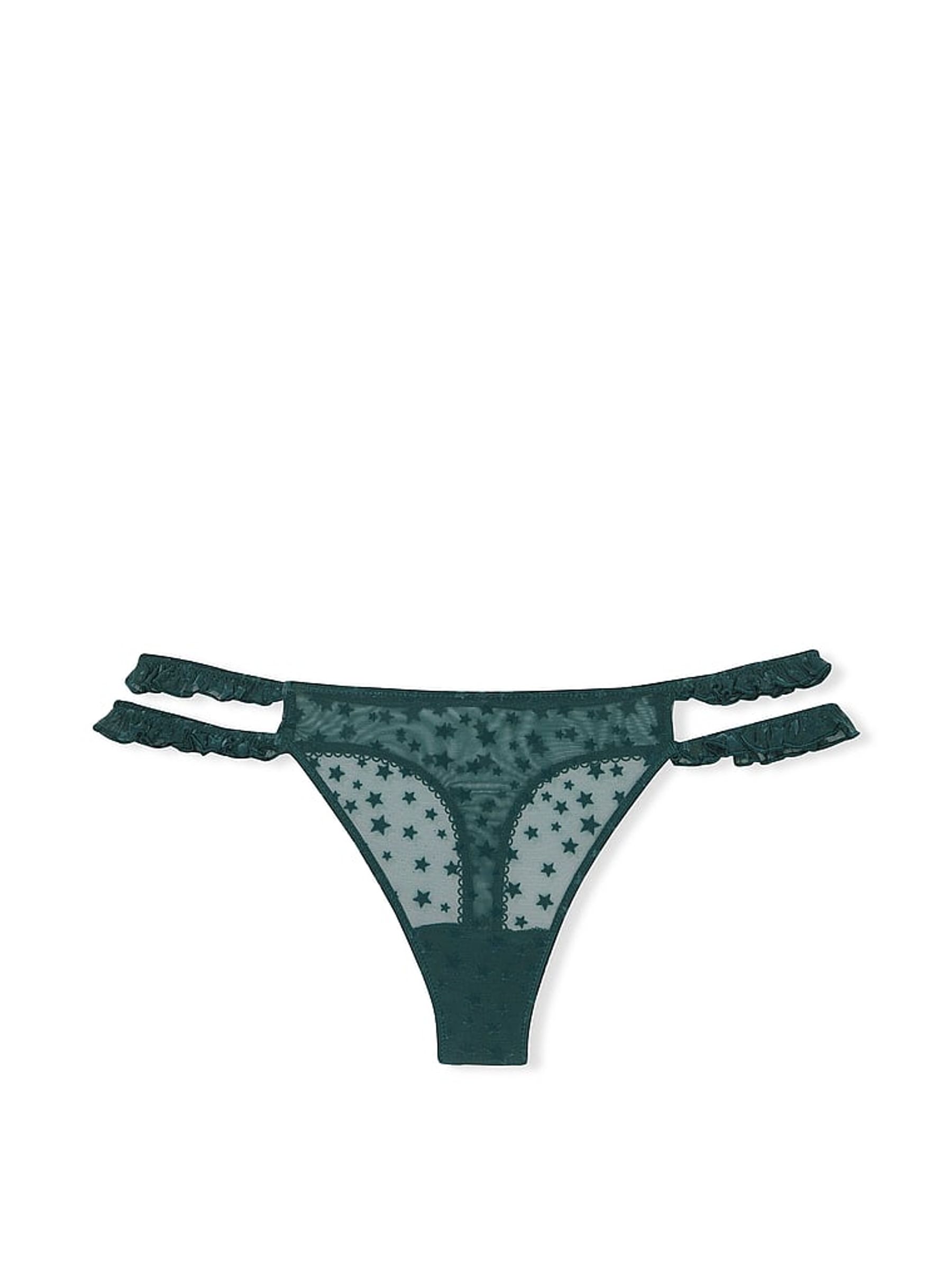 Deep Forest Green Thong Star Chaser Lace Knickers - Image 4 of 4