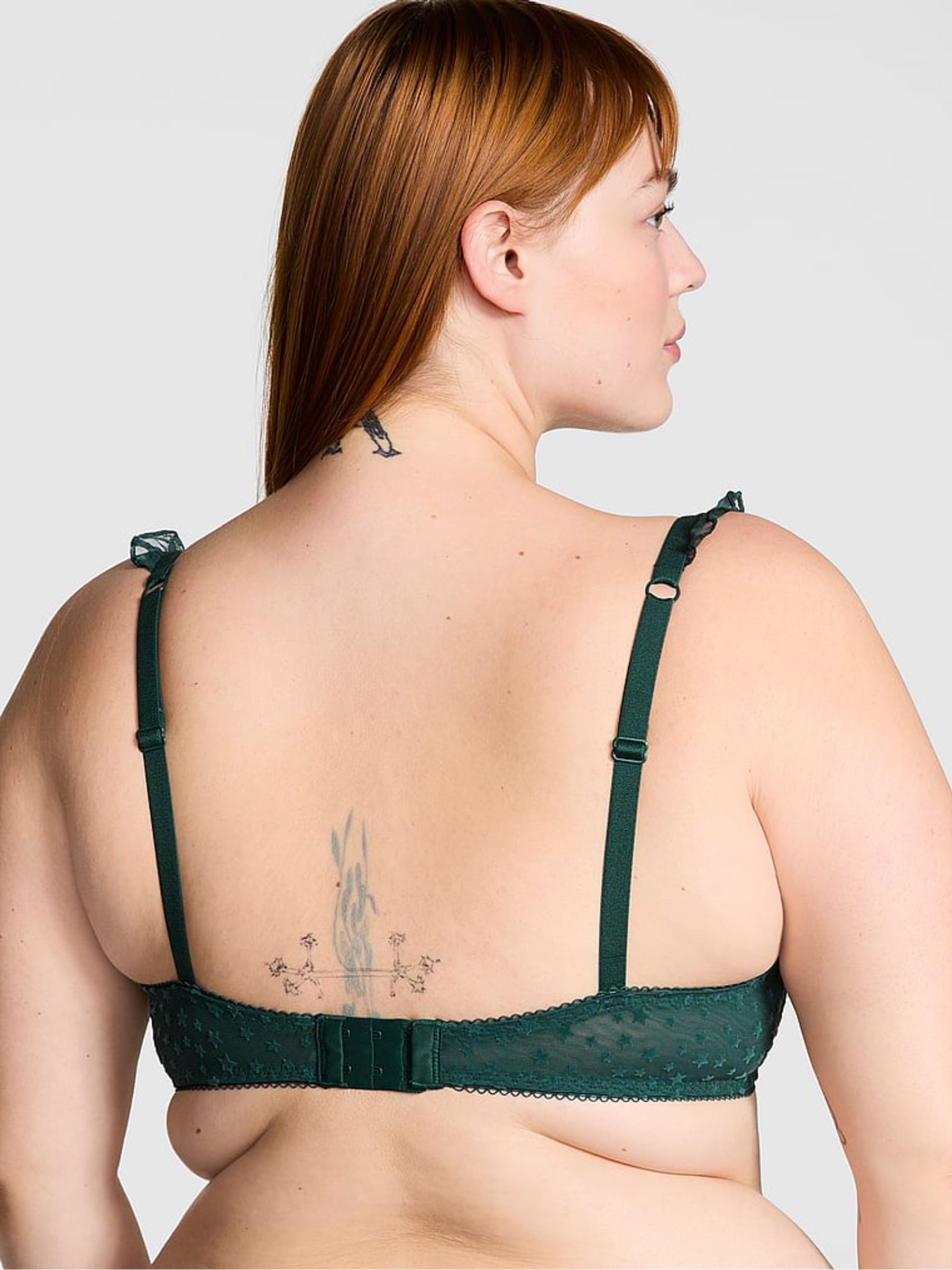 Deep Forest Green Balcony Star Chaser Lace Bra - Image 2 of 3