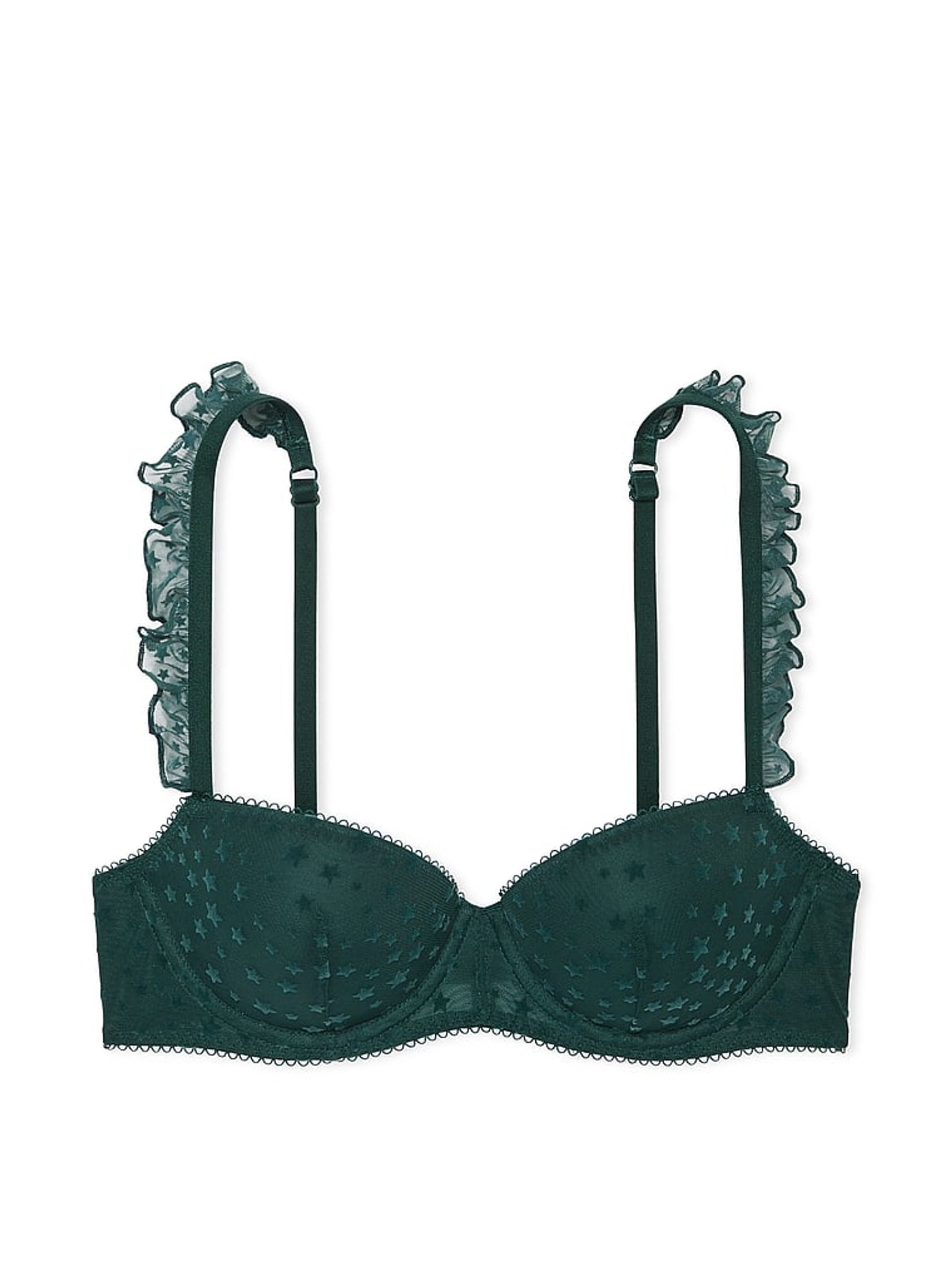Deep Forest Green Balcony Star Chaser Lace Bra - Image 3 of 3