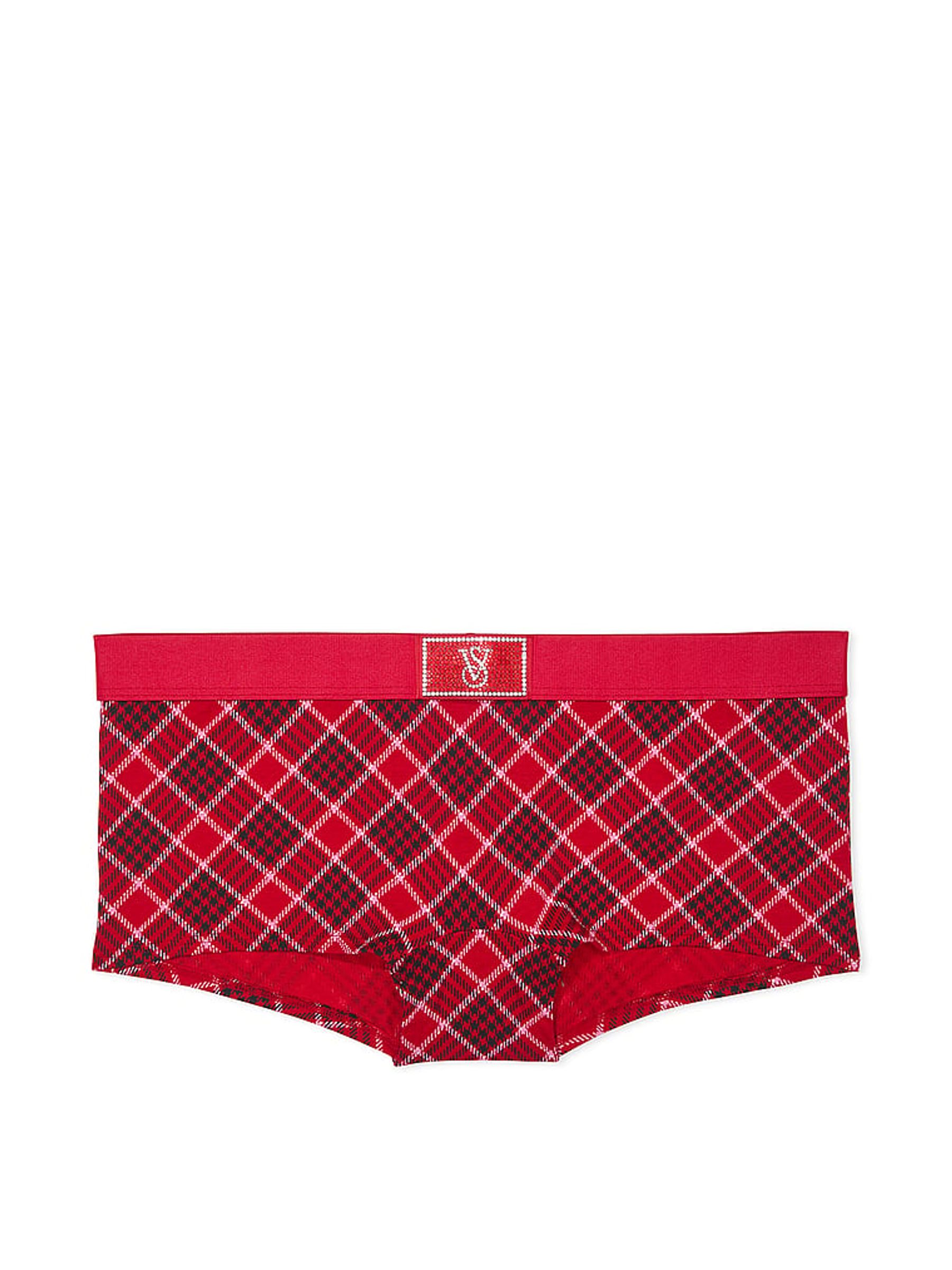 Red Plaid Short Logo Shine Patch Knickers - Image 3 of 3