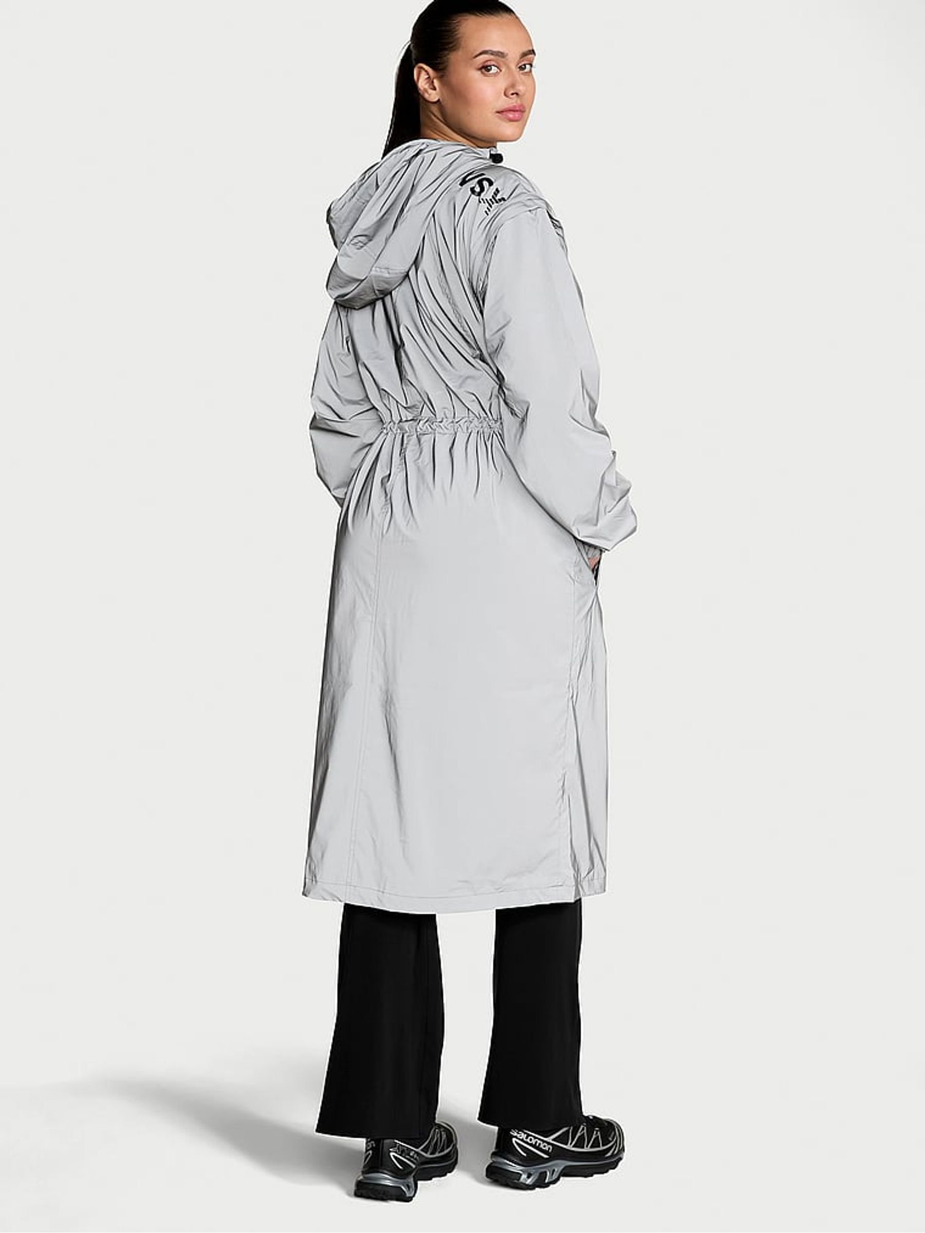 Silver Reflective Trench Jacket - Image 2 of 4