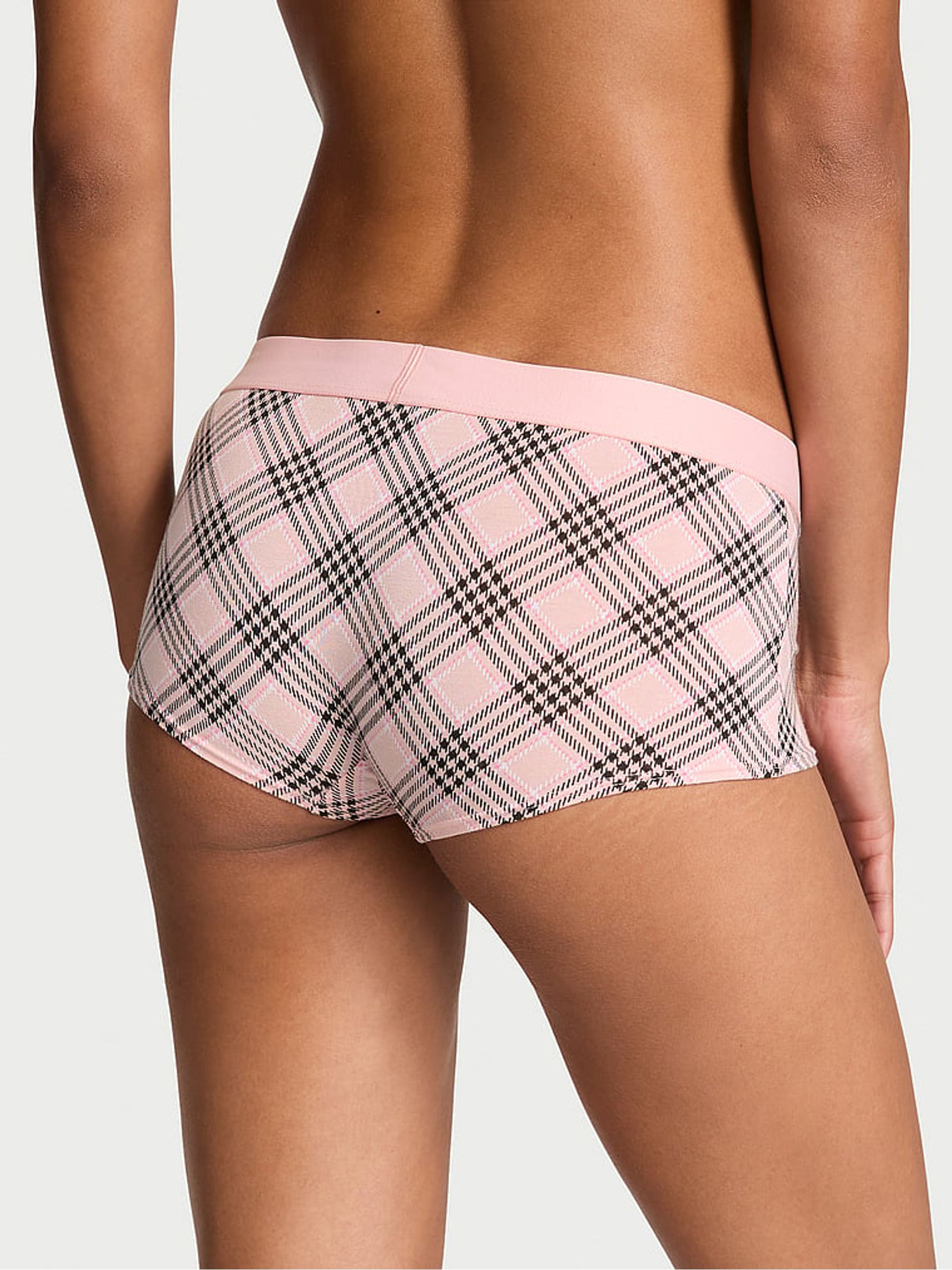 Pink Plaid Short Logo Shine Patch Knickers - Image 2 of 3