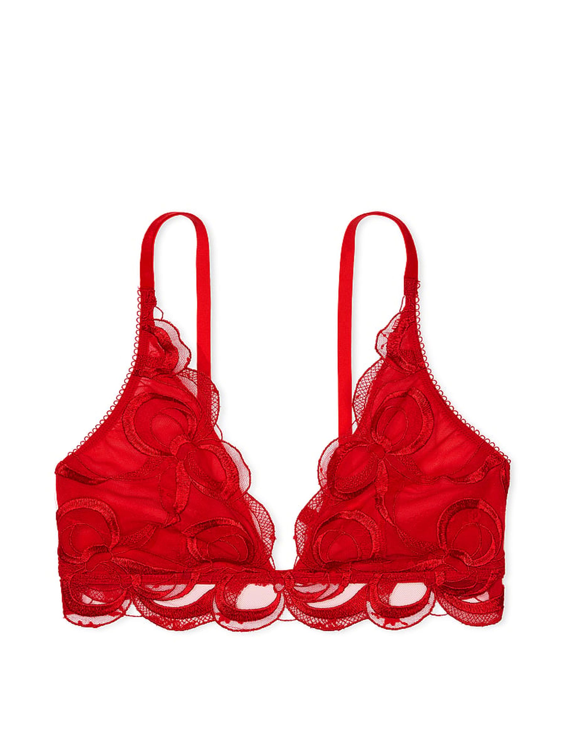 Vermillion Red Bow Embroidery Bralette - Image 3 of 3