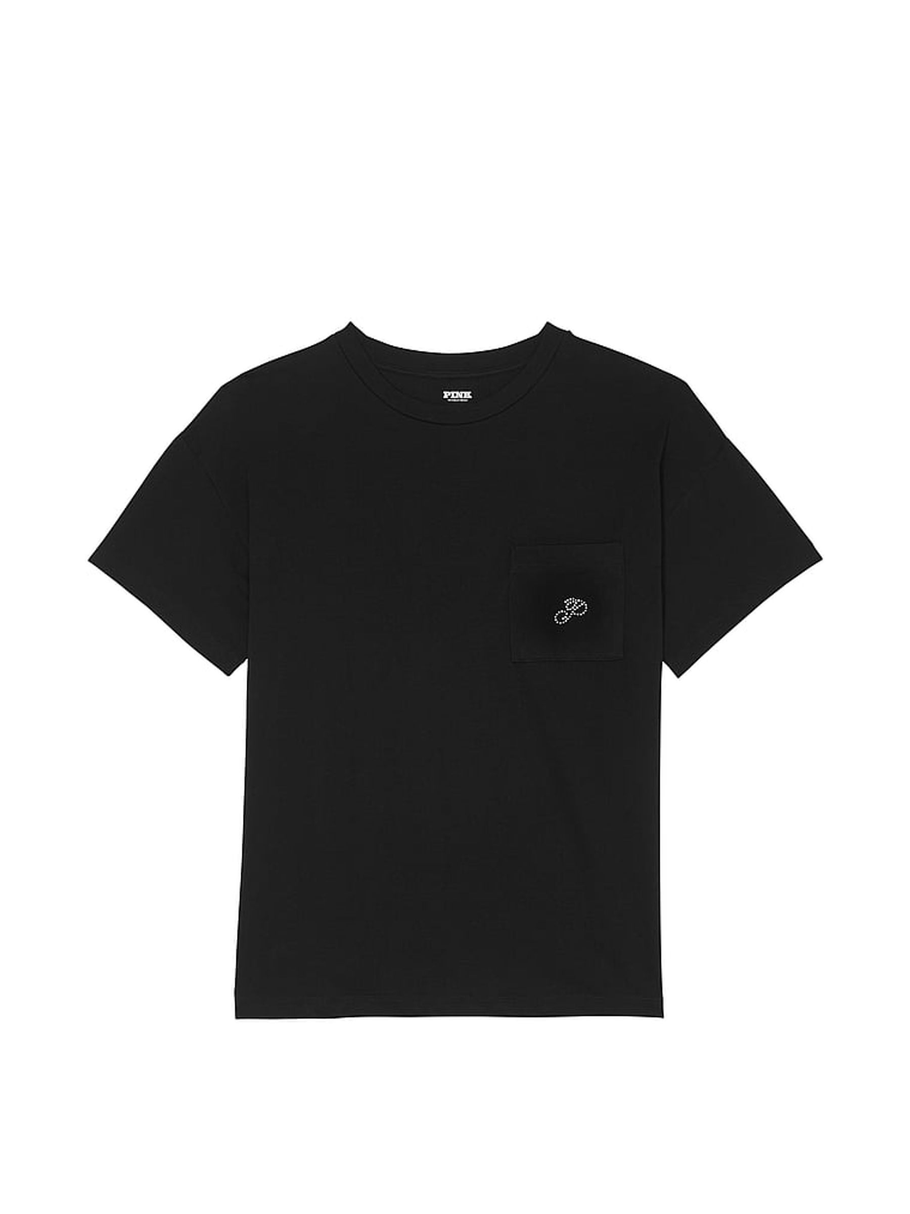 Black Diamante Cotton Pyjama T-Shirt - Image 3 of 3