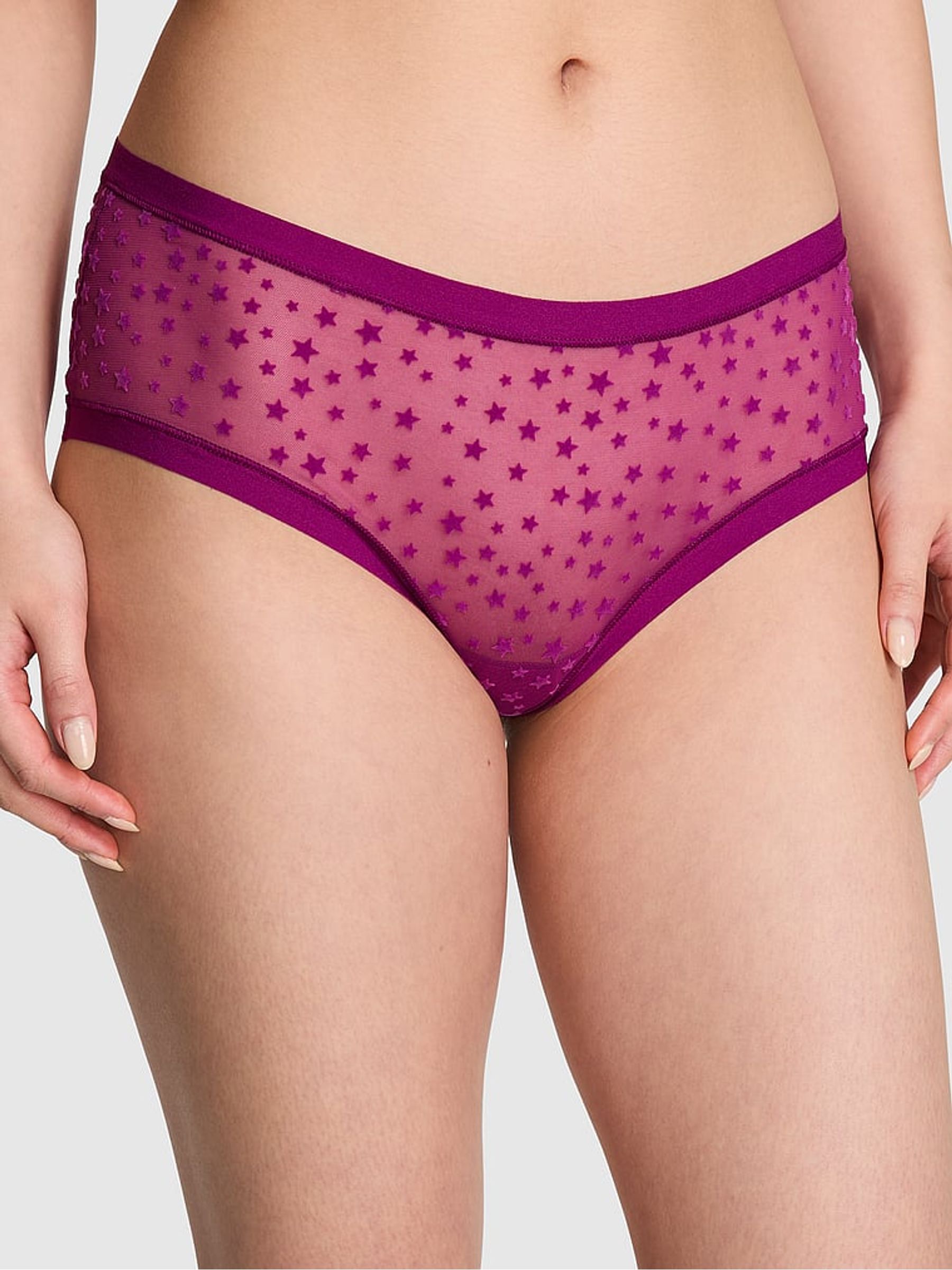 Thriller Purple Cheeky No Show Star Mesh Knickers - Image 1 of 3