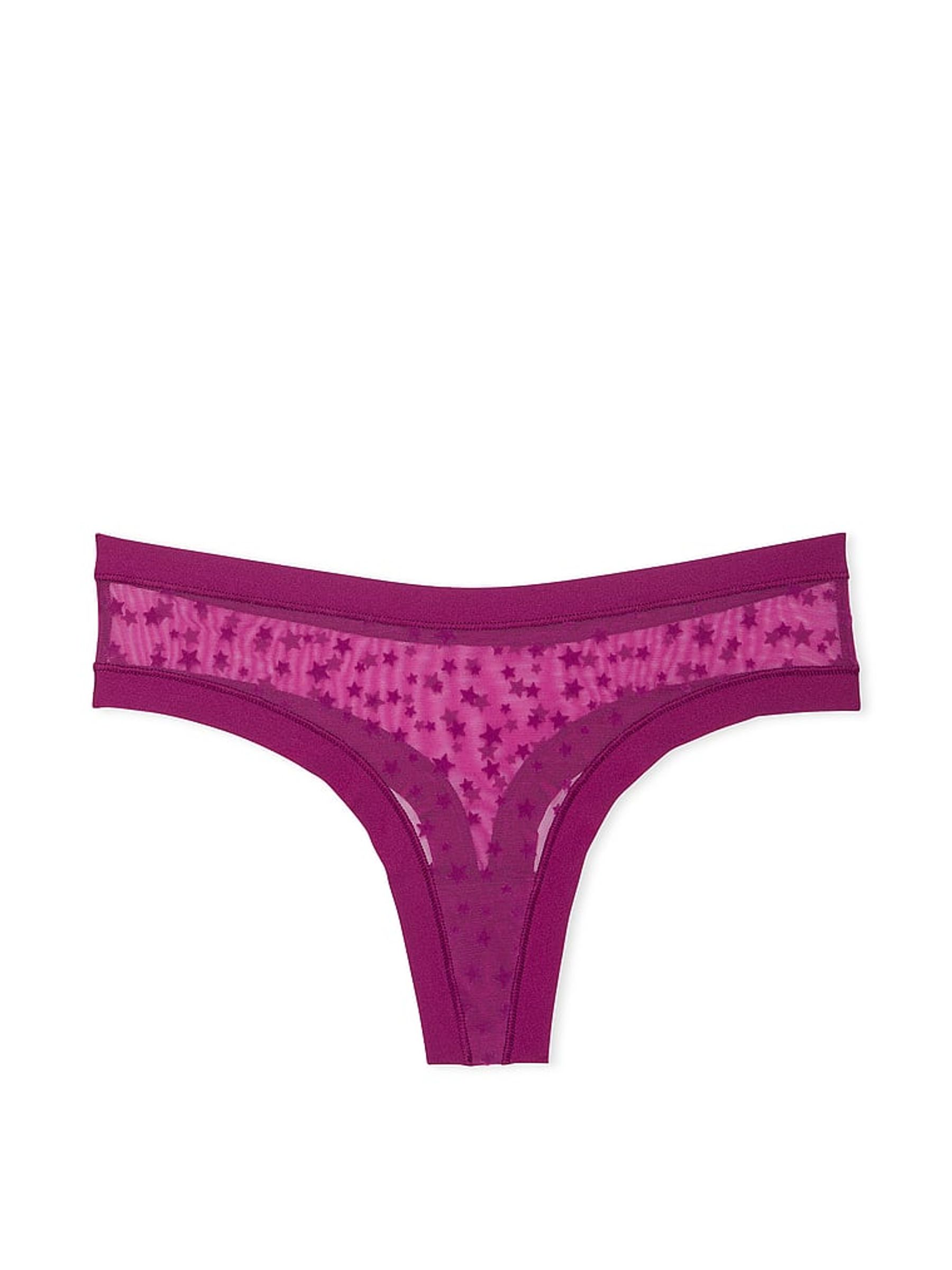 Thriller Purple Thong No Show Star Mesh Knickers - Image 3 of 3