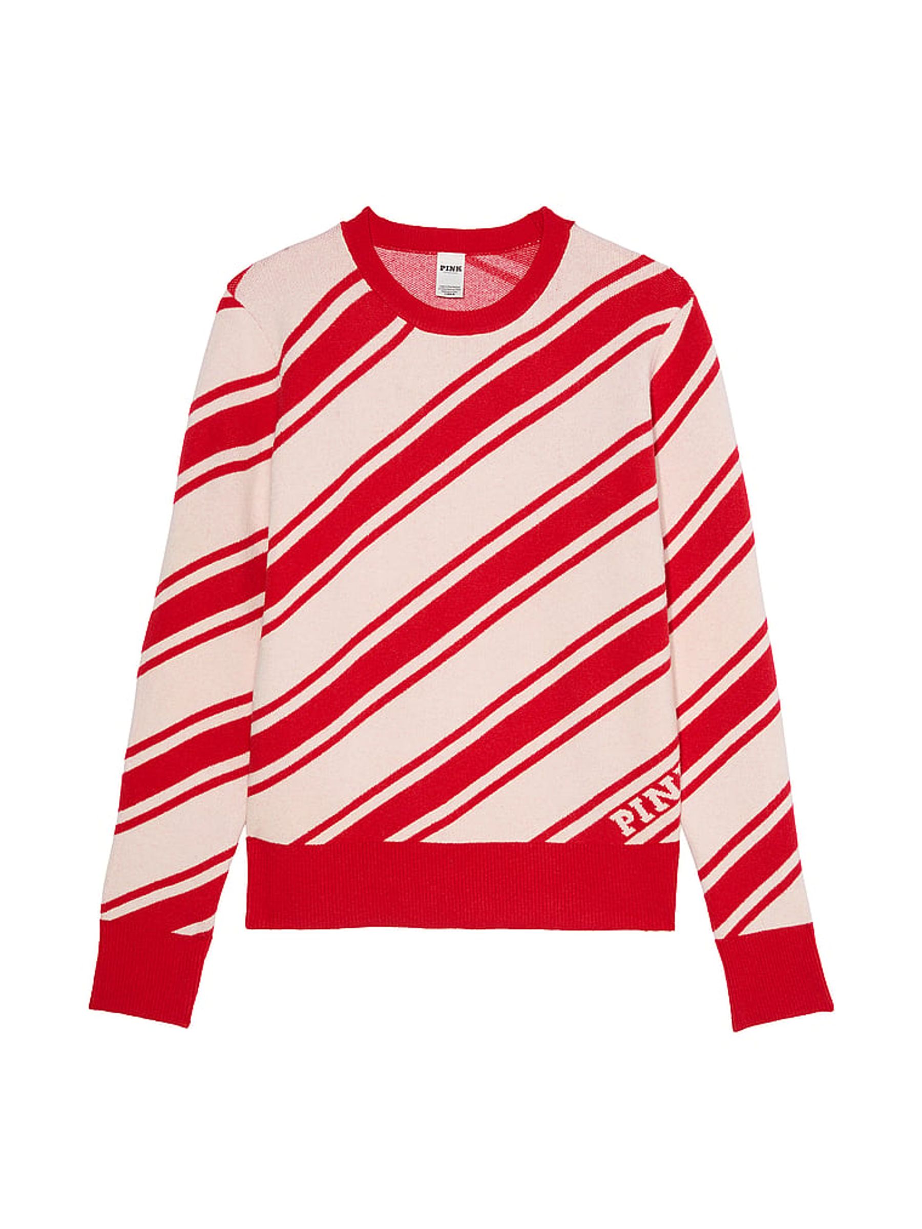White Shell Candy Cane Stripe Christmas Crewneck Jumper - Image 4 of 4