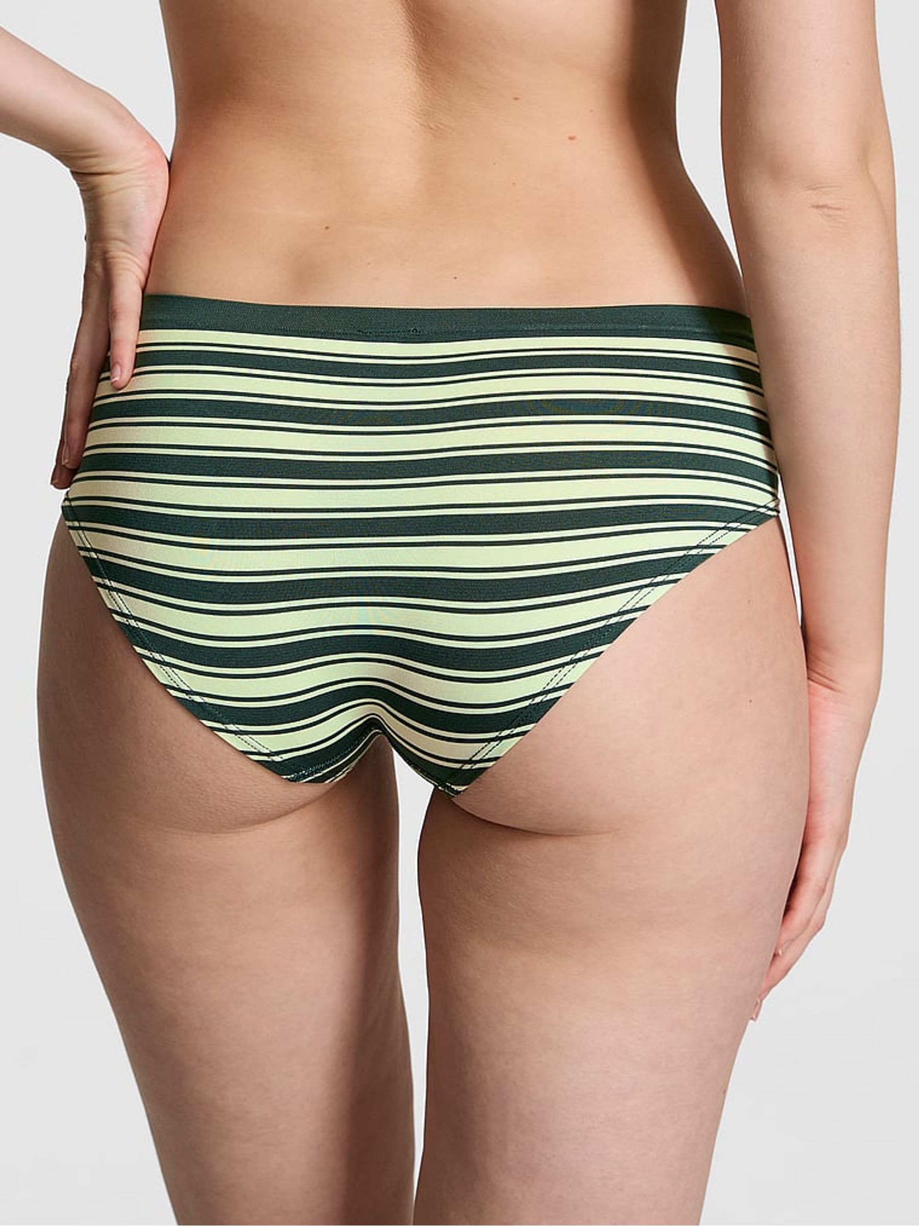 Deep Forest Green Stripe Hipster Seamless Knickers - Image 2 of 3