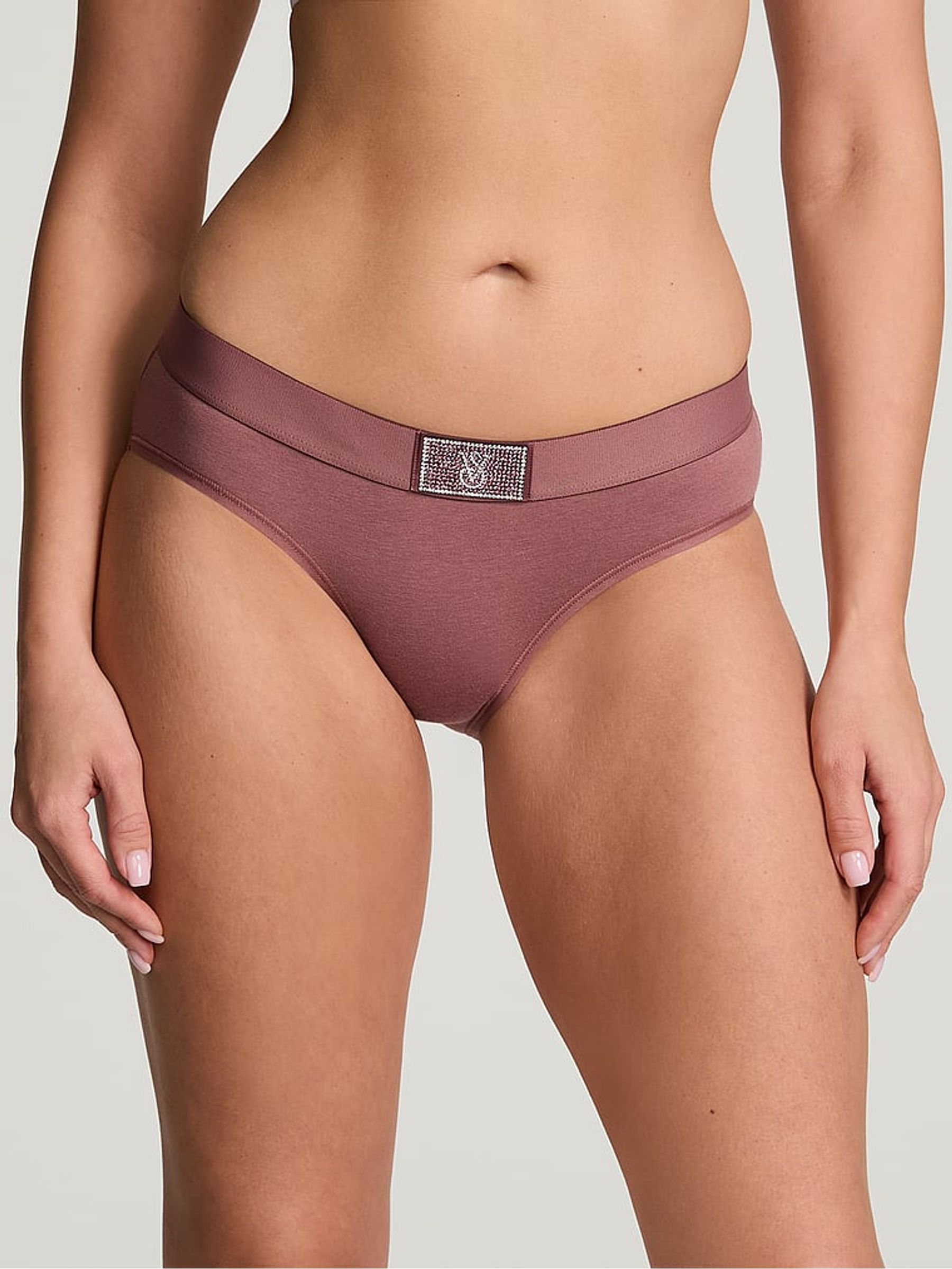 Vintage Rose Pink Hipster Logo Shine Patch Knickers - Image 1 of 4