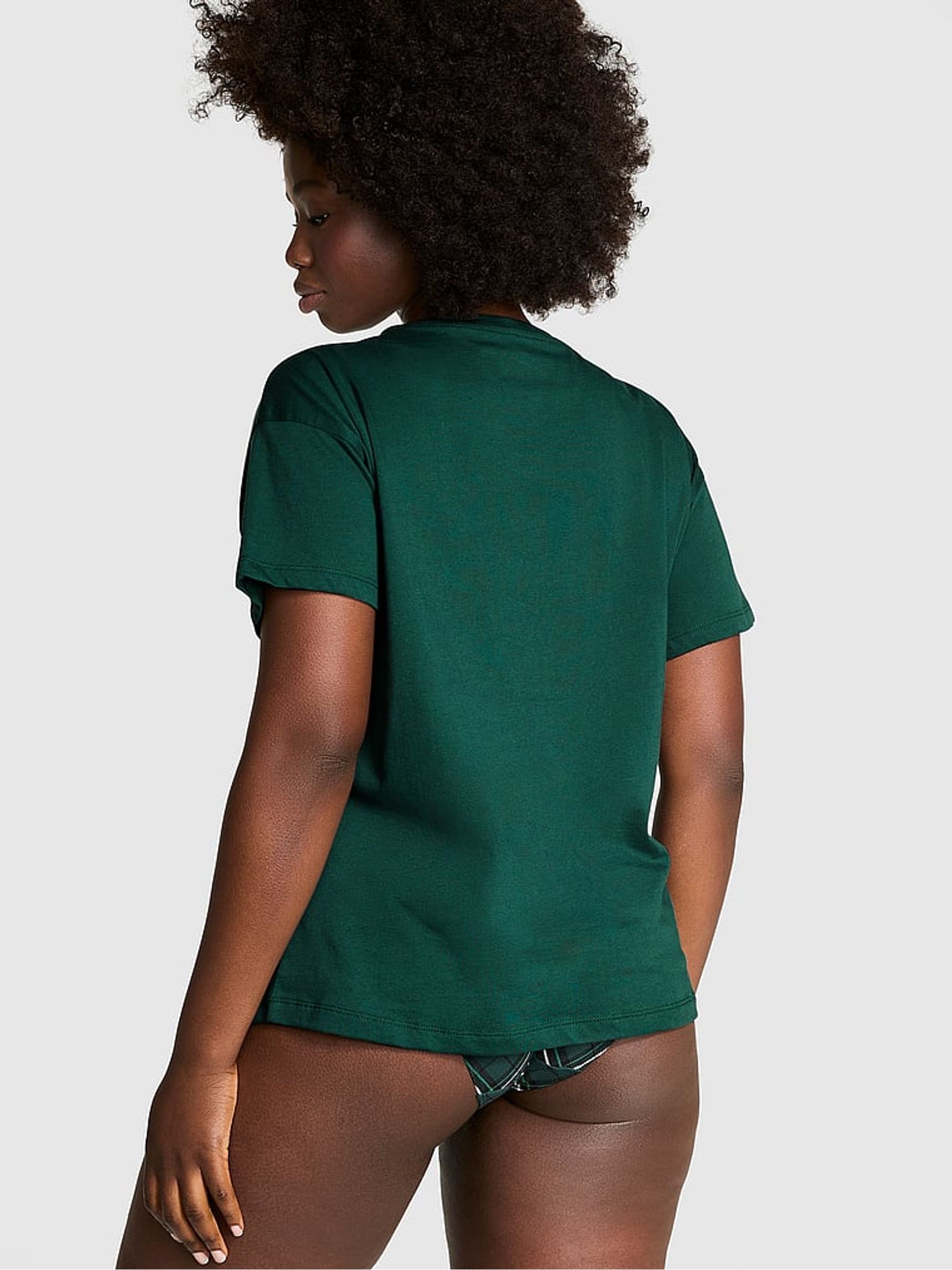 Deep Forest Green Cotton Pyjama T-Shirt - Image 2 of 3