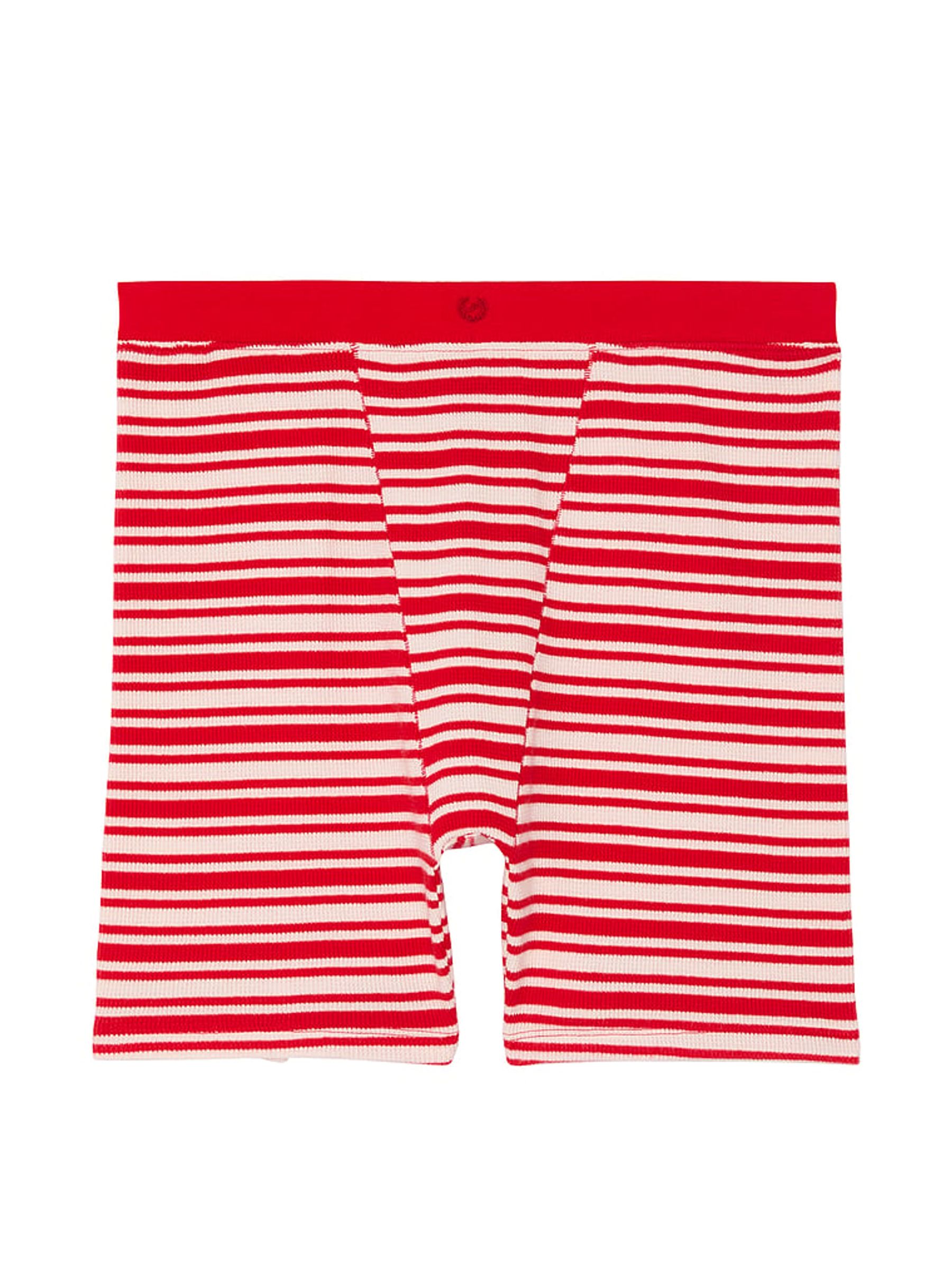 Vermillion Red Stripes Thermal Boxer Pyjama Shorts - Image 3 of 3