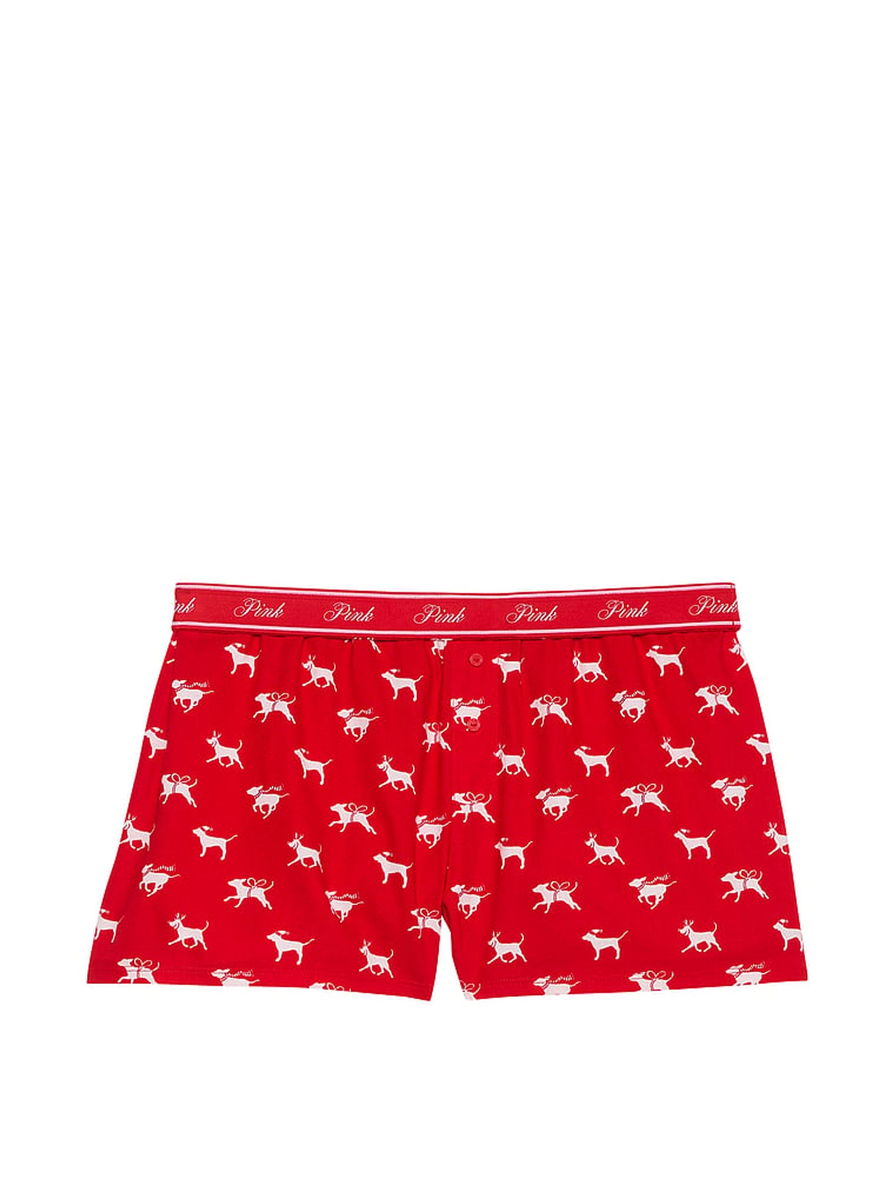 Vermillion Red Short Pyjama Bottoms - Image 3 of 3 Vermillion Red Short Pyjama Bottoms - Image 3 of 3