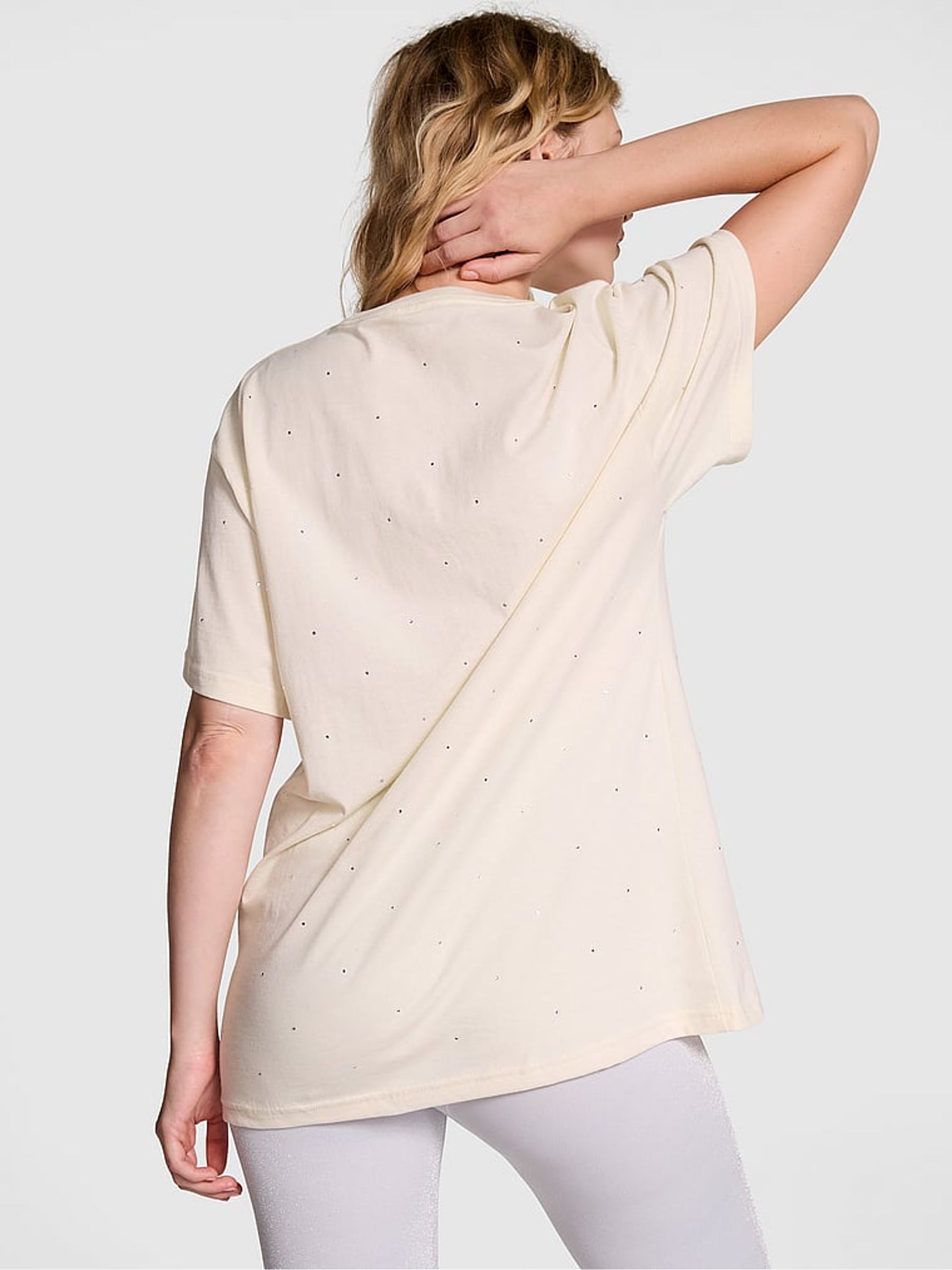 White Shell Short Sleeve Oversized T-Shirt - Image 2 of 3