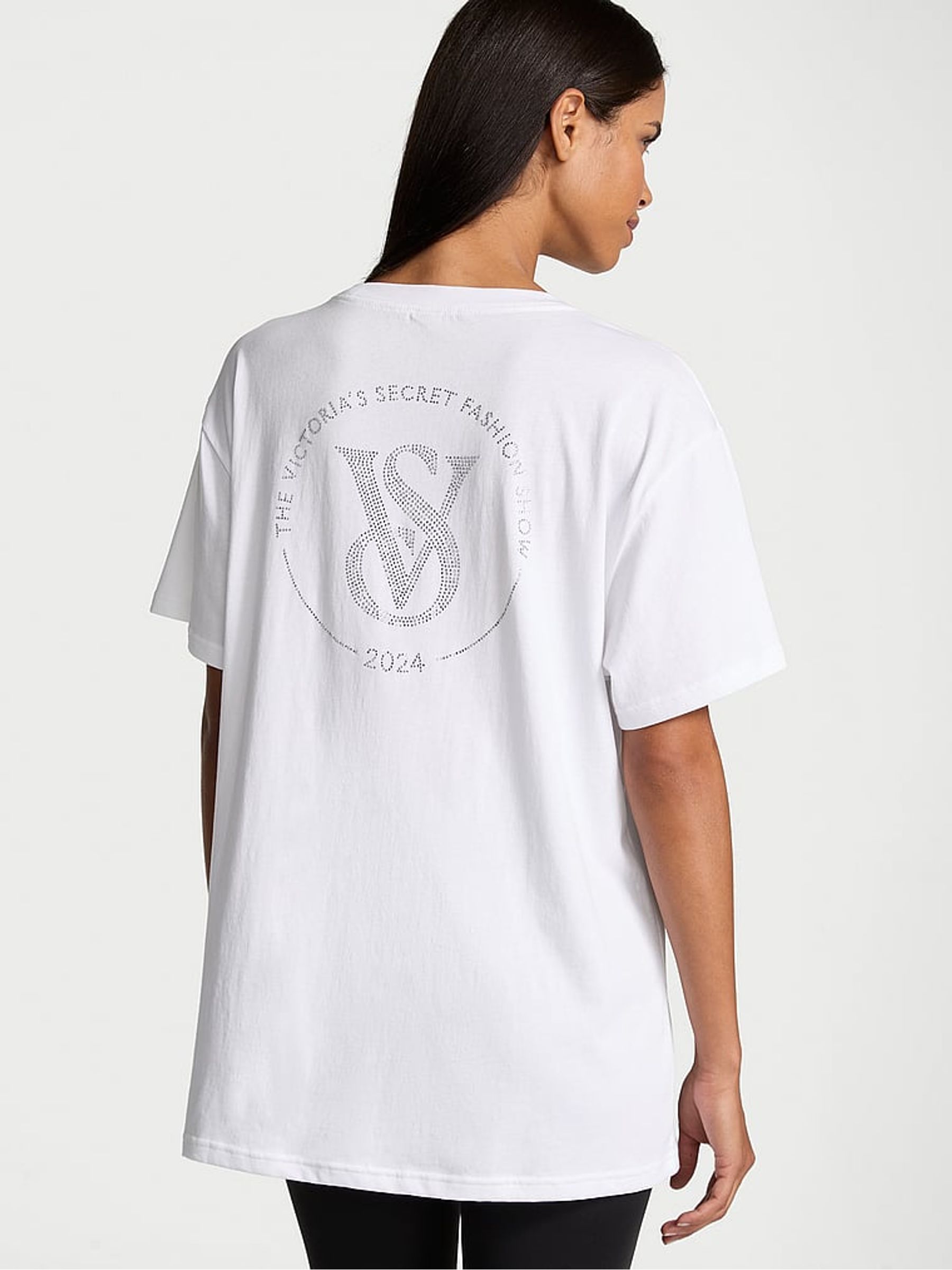 White Fashion Show '24 Oversized Cotton T-Shirt - Image 3 of 5