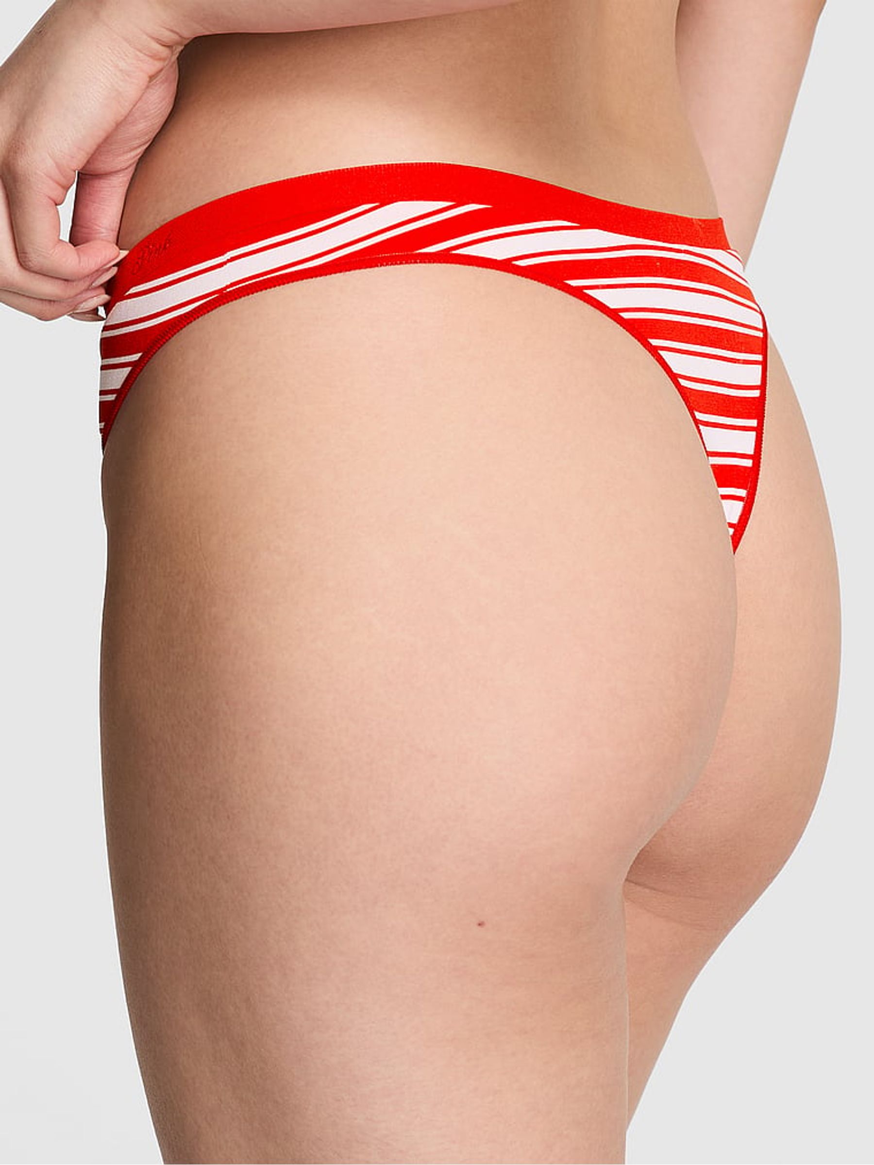 Festive Red Stripe Thong Seamless Knickers - Image 2 of 3