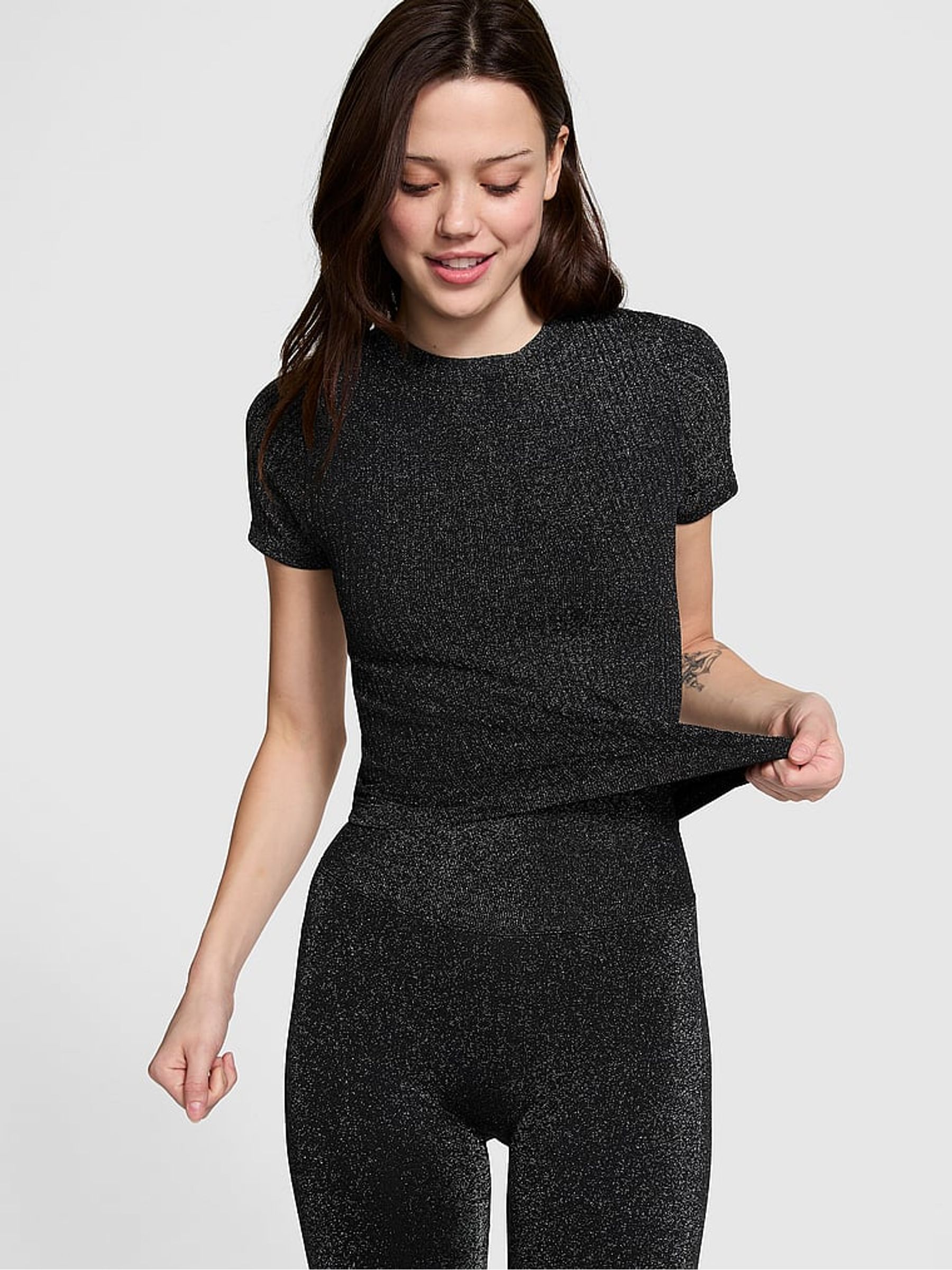 Black Shine Seamless T-Shirt - Image 1 of 4