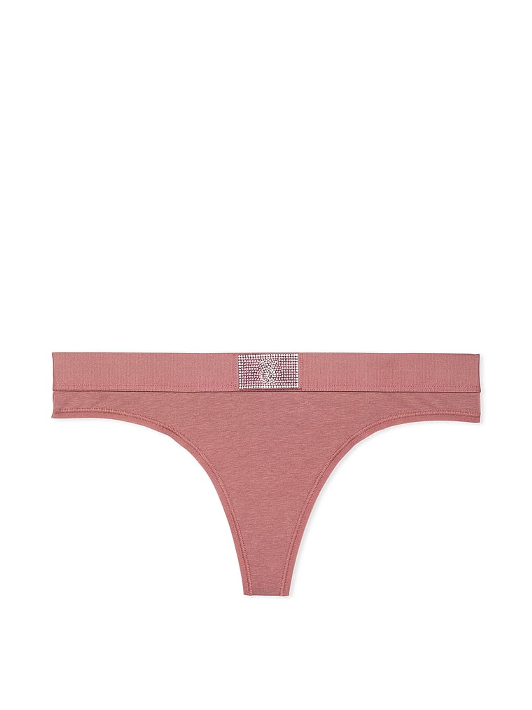Vintage Rose Pink Thong Logo Shine Patch Knickers - Image 4 of 4