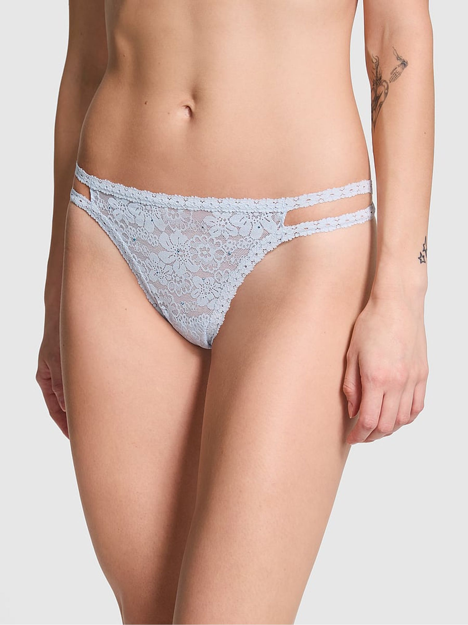 White/Blue/Navy/Green Thong 5 Pack Knickers - Image 2 of 3