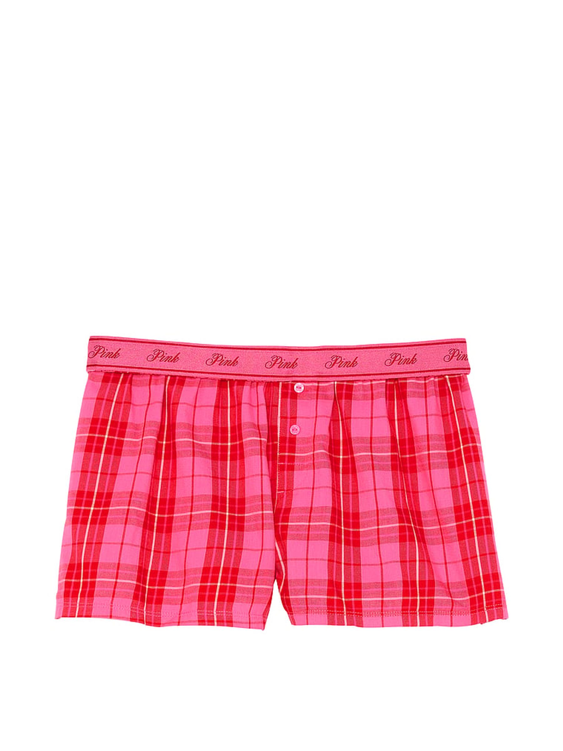 Pink Rose Plaid Short Pyjama Bottoms - Image 3 of 3