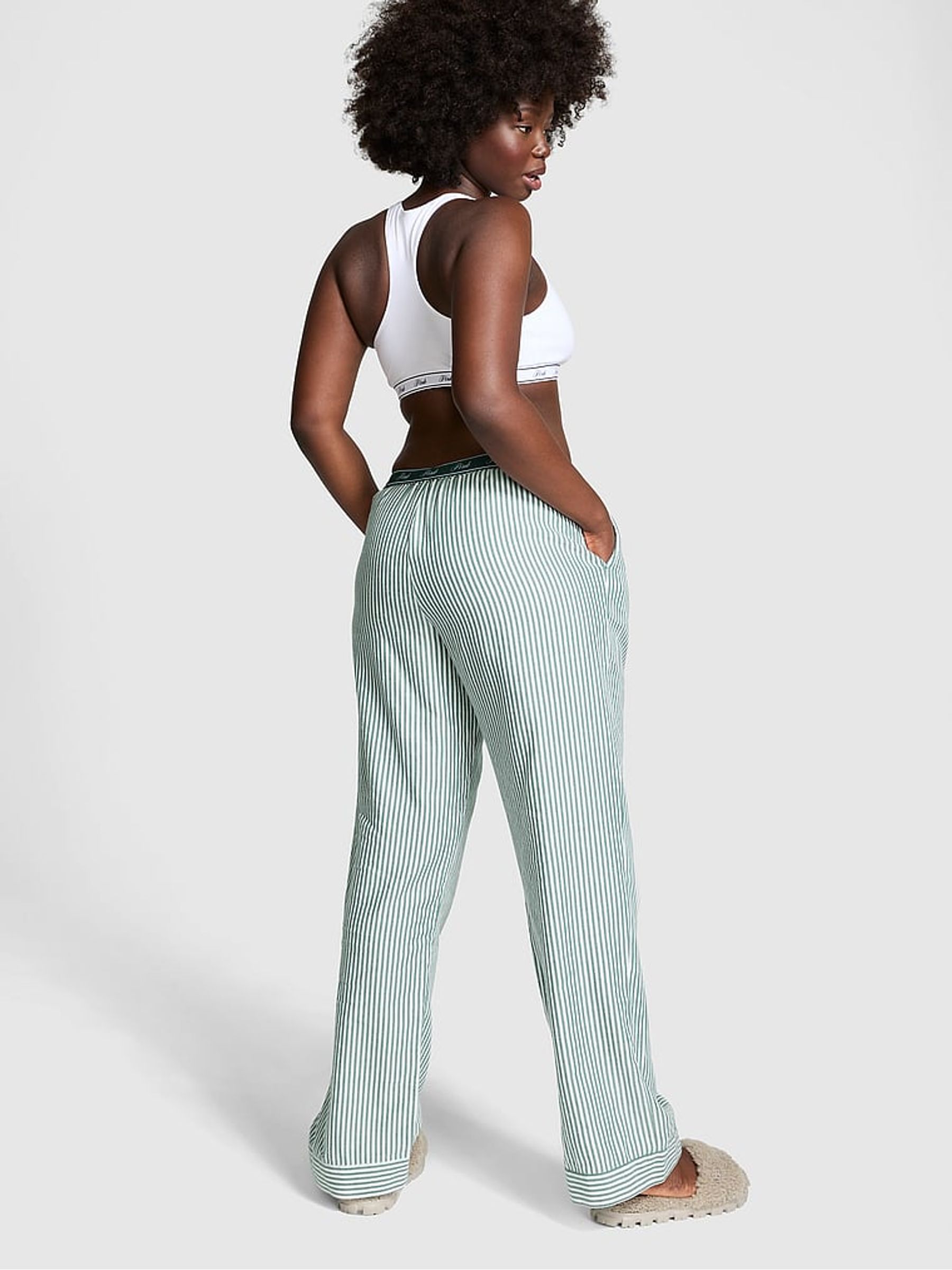 Deep Forest Green Stripe Trouser Pyjama Bottoms - Image 2 of 3