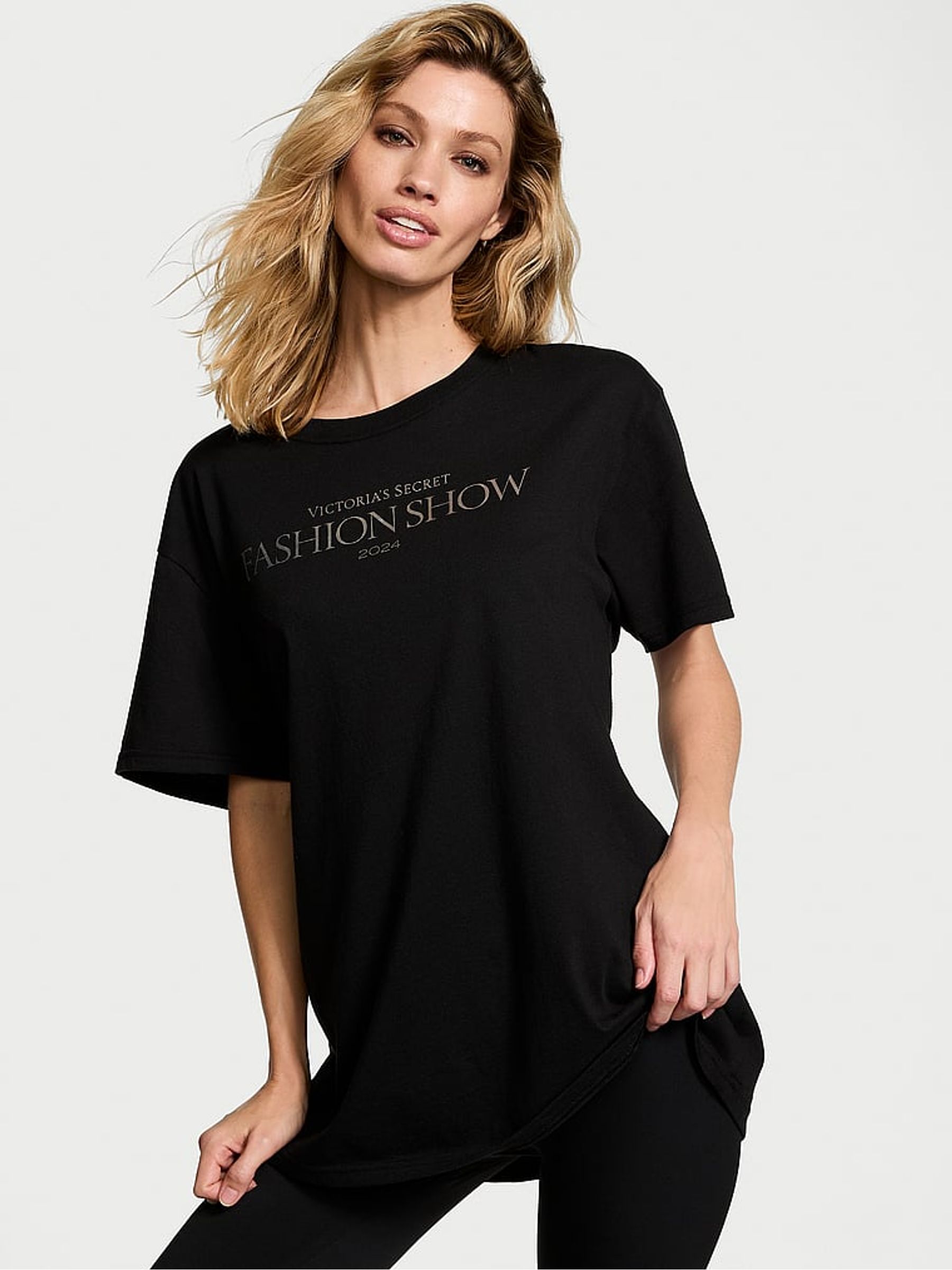 Black Fashion Show '24 Oversized Cotton T-Shirt - Image 2 of 4
